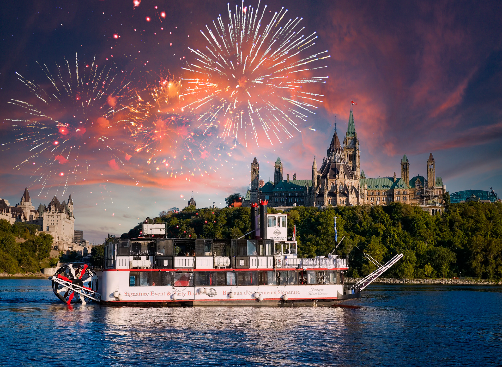 Ottawa River, Firework dinner cruise, Boat tour, Evening entertainment, 2100x1530 HD Desktop