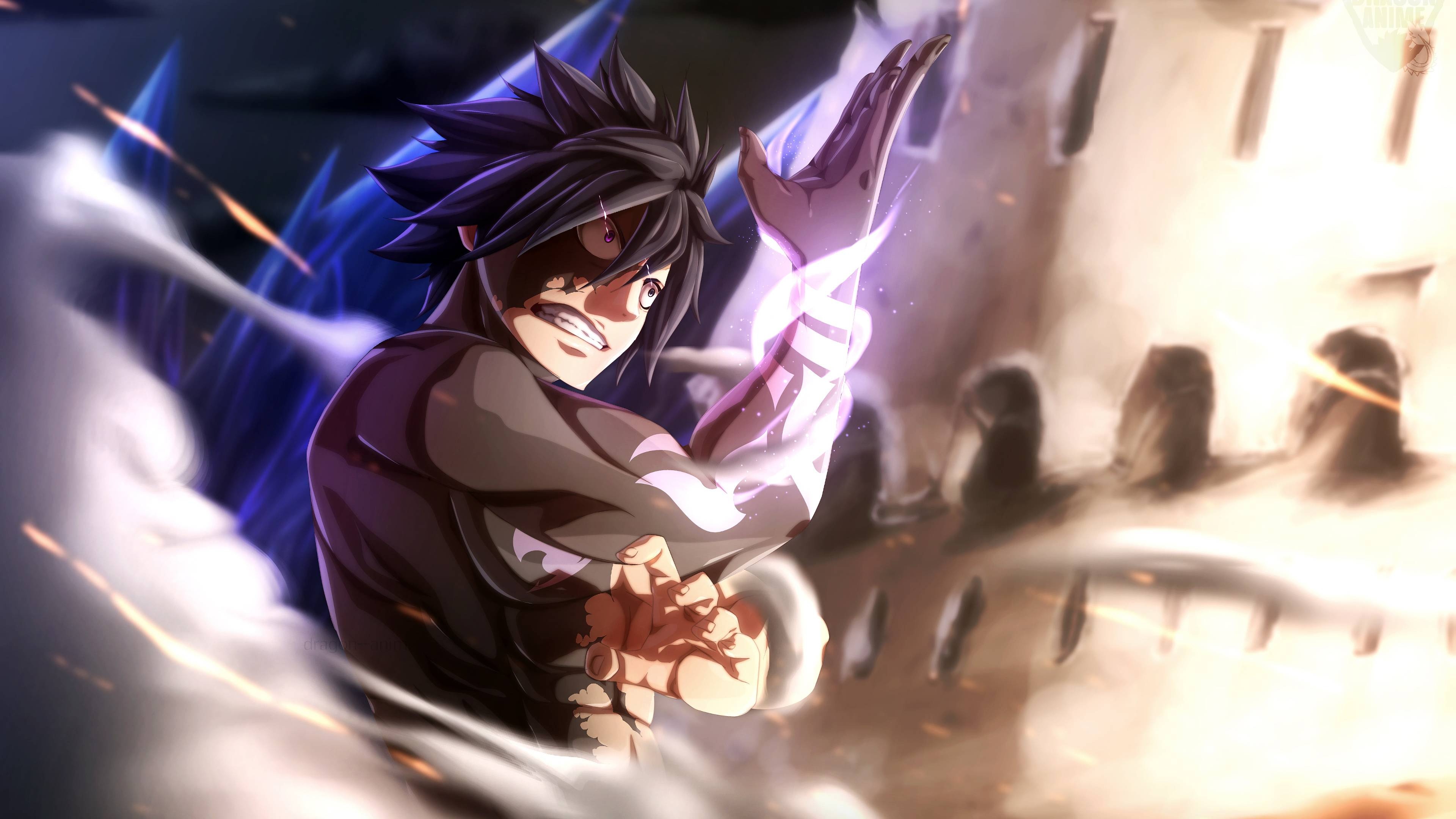 Gray Fullbuster: The tritagonist of the anime, Fairy Tail, Illustrated by Hiro Mashima. 3840x2160 4K Wallpaper.