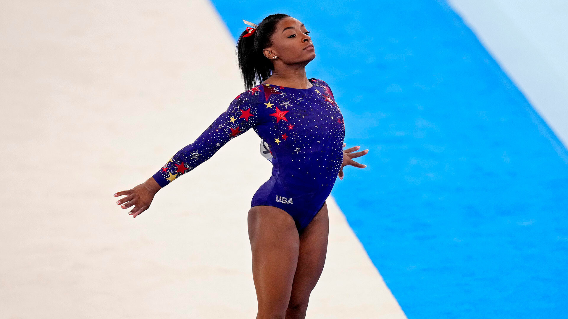 Simone Biles: She placed first in the all-around at the 2019 U.S. National Gymnastics Championships. 1920x1080 Full HD Background.