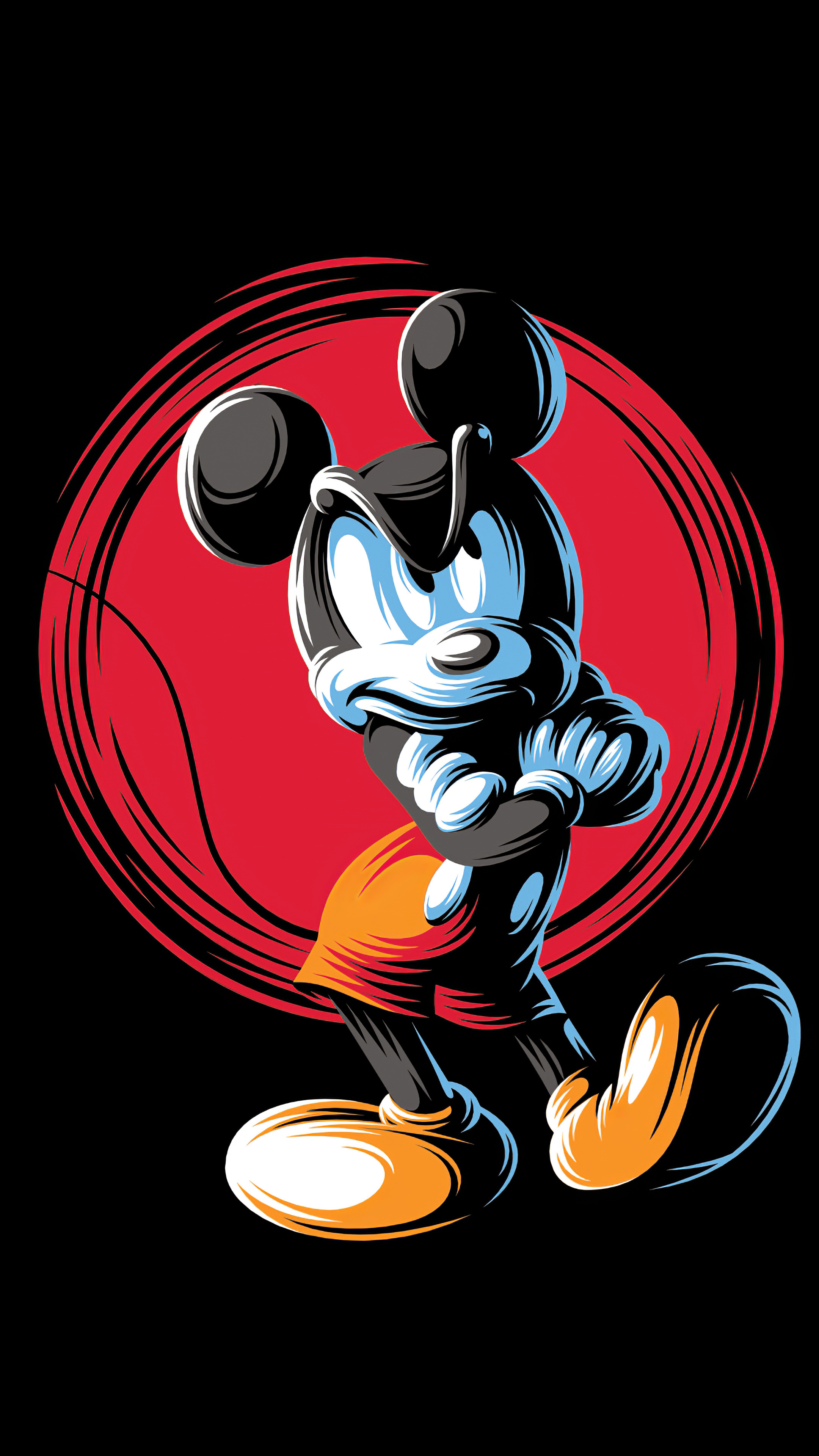 Minimalist art of Mickey Mouse, 4K resolution, Suitable for Sony Xperia devices, 2160x3840 4K Handy