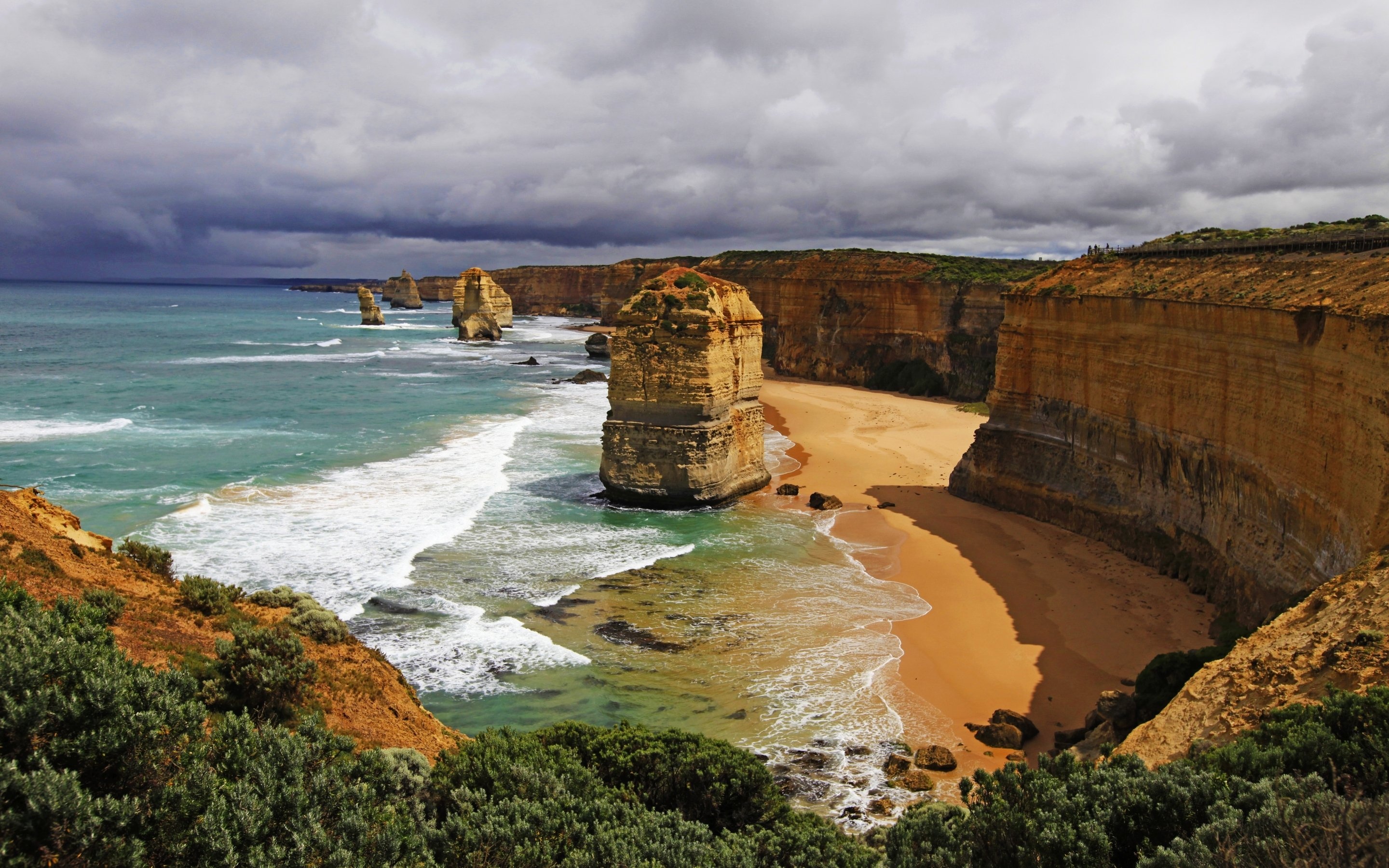 Twelve Apostles, Australia coastline, Limestone stacks, Beautiful desktop backgrounds, 2880x1800 HD Desktop