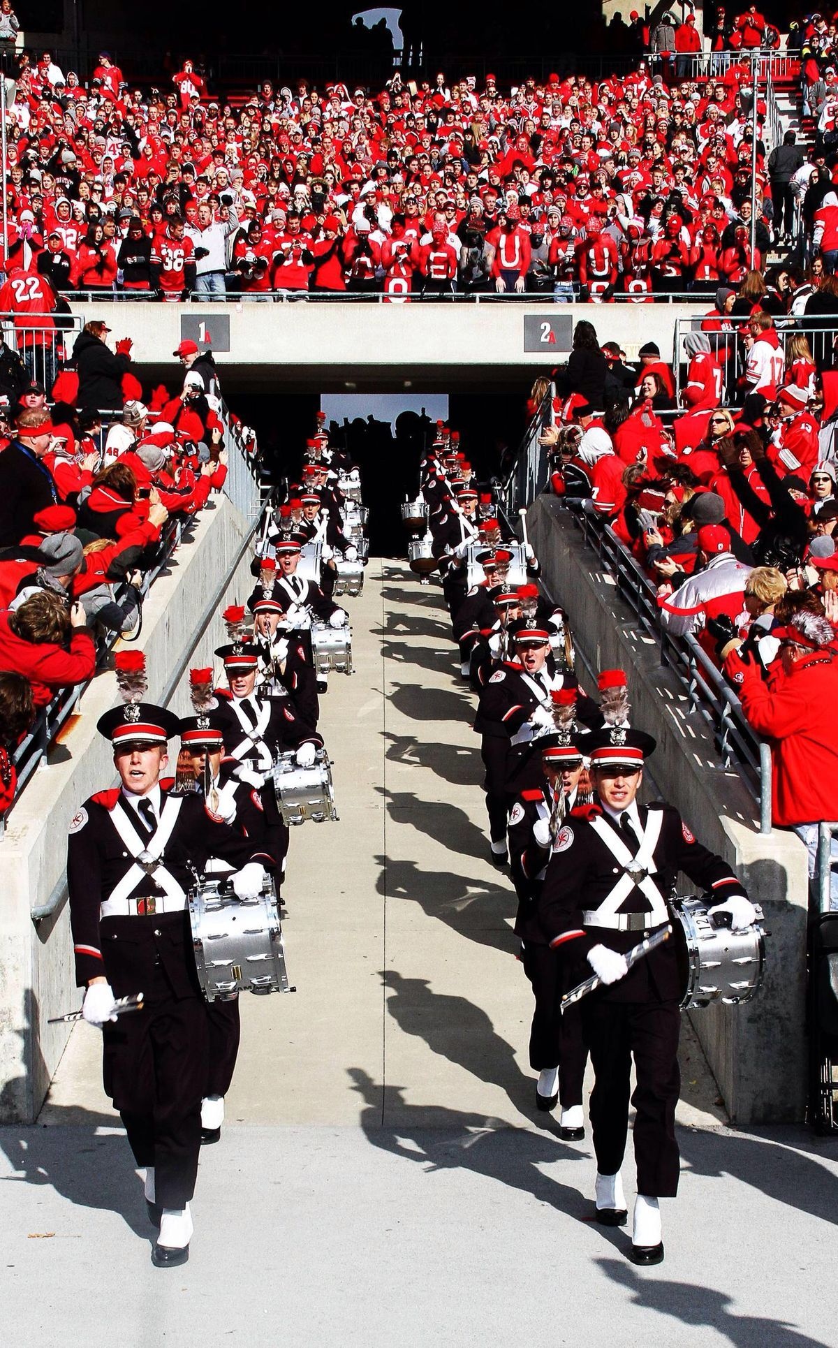 Marching Band: Ohio State, Buckeyes football team, A group of people who play music while walking, Ohio stadium. 1200x1930 HD Wallpaper.