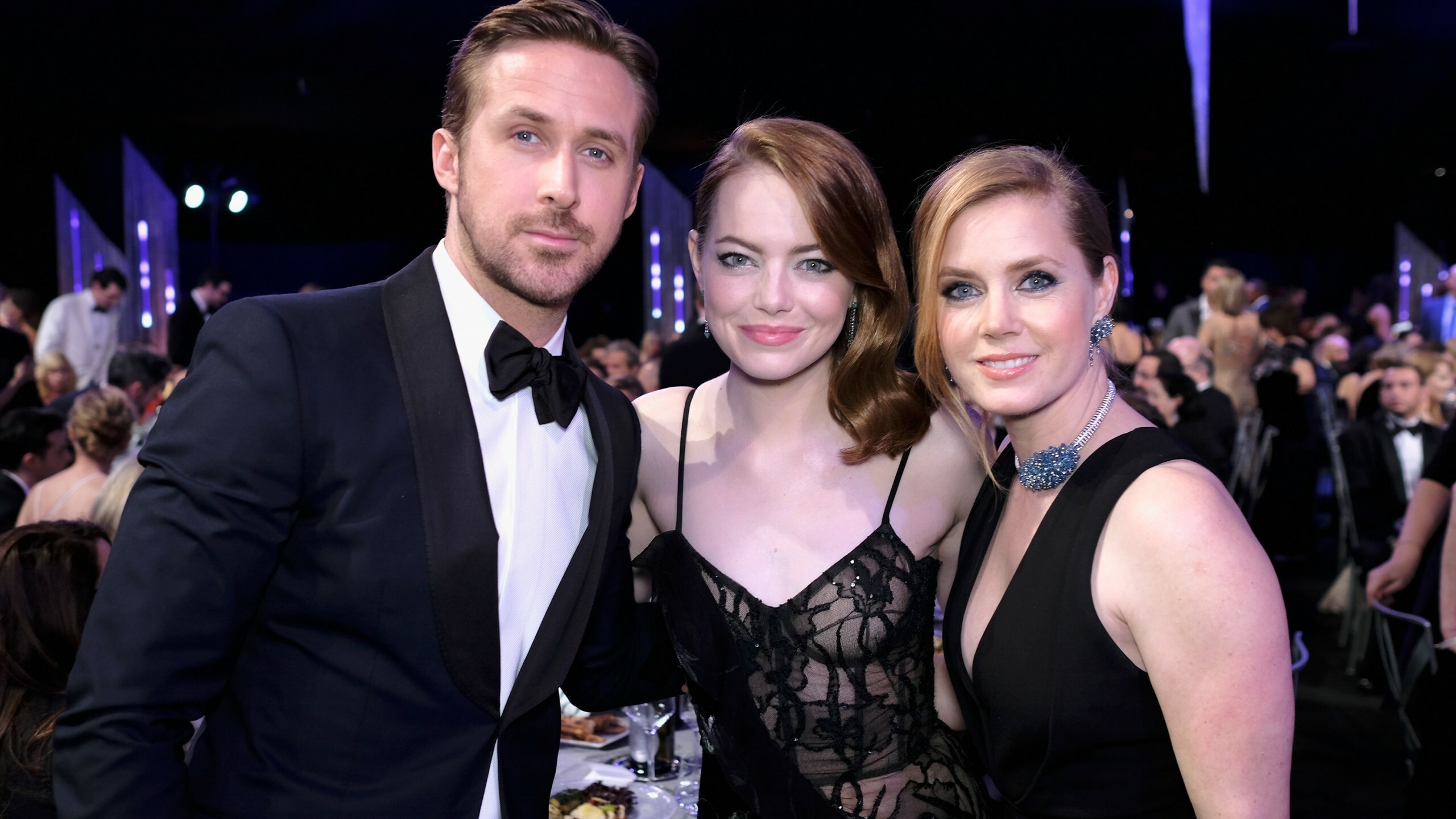 La La Land: Oscar 2017, Emma Stone, Ryan Gosling, Celebrities. 2560x1440 HD Wallpaper.