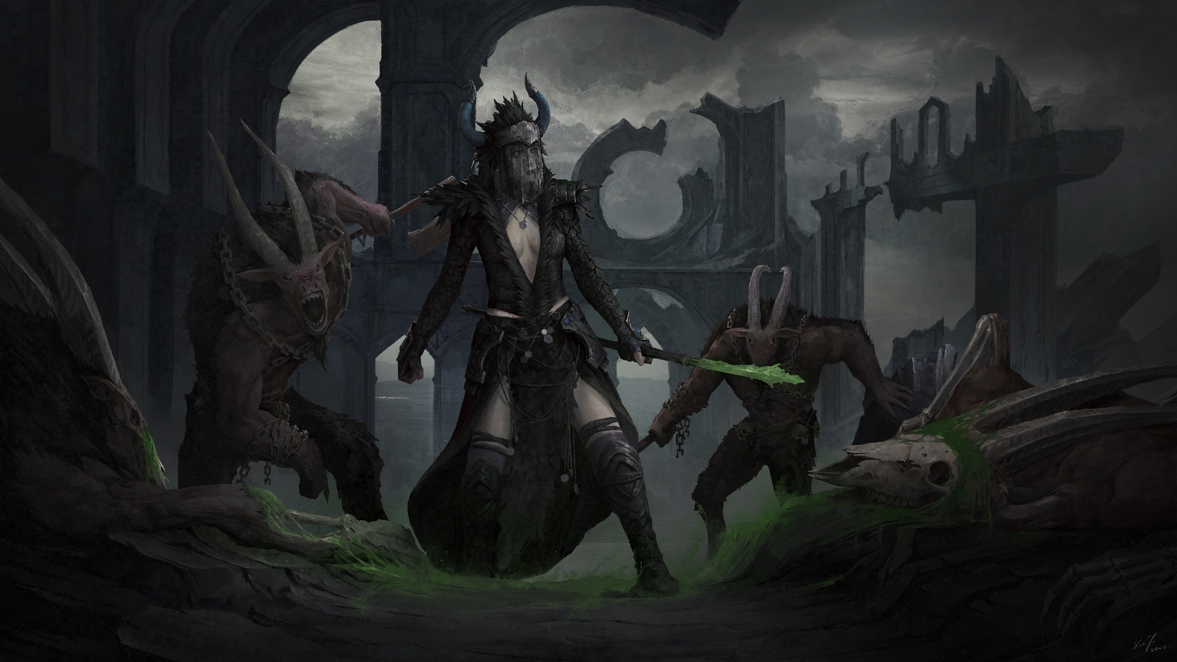 Diablo IV, Gaming, Ashot Avetisyan artwork, Artistic representation, 3840x2160 4K Desktop