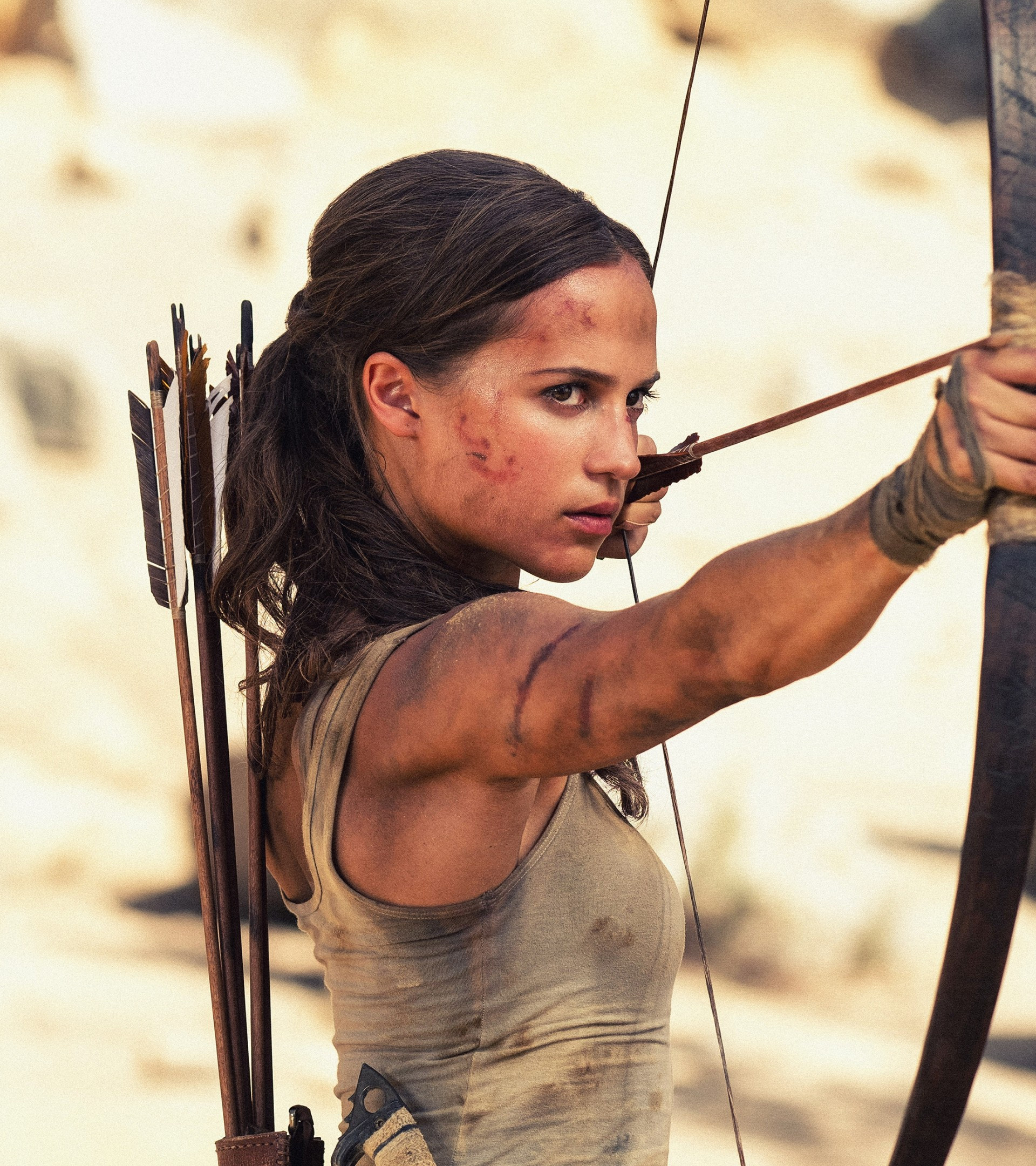 Alicia Vikander, Lara Croft, Tomb Raider, Action heroine, 1920x2160 HD Phone