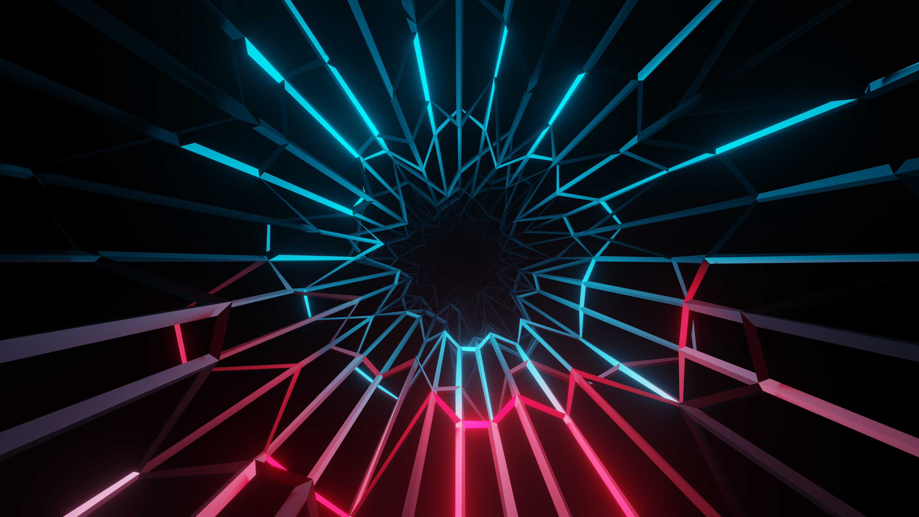 Glow in the Dark: Abstract, Luminous lines, Visual effect lighting. 3840x2160 4K Background.
