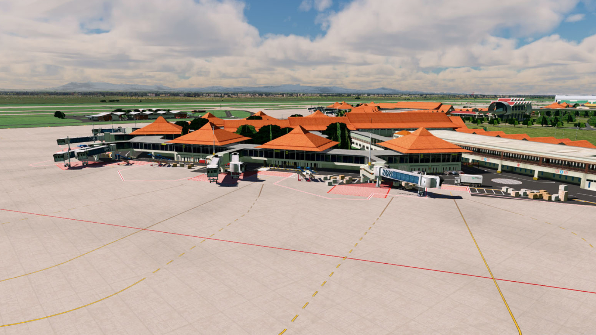Soekarno-Hatta International Airport, Binersim scenery, X-Plane 11, Flight simulation, 1920x1080 Full HD Desktop