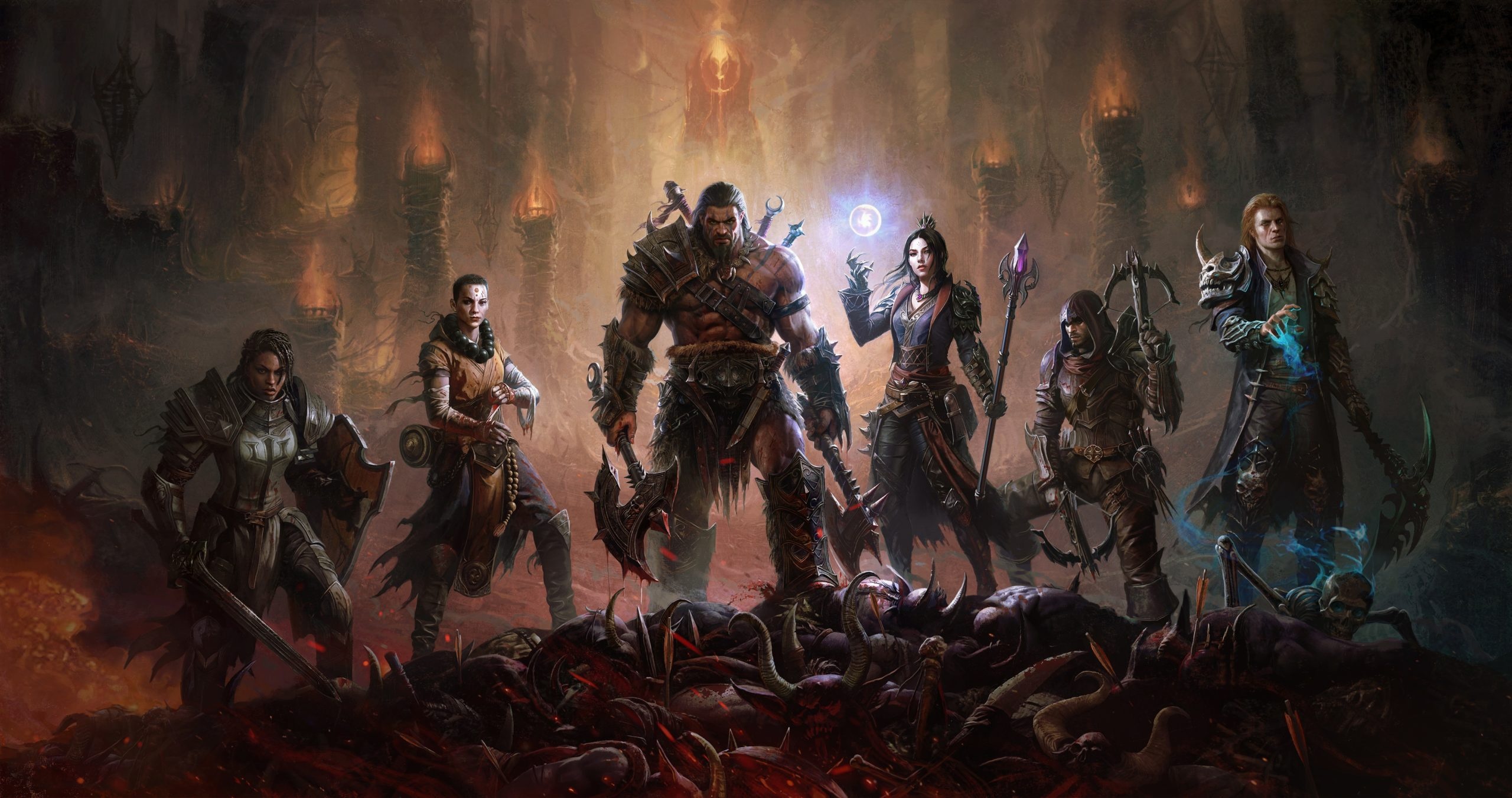 Diablo Immortal: An online-only game, Features cross-save functionality. 2560x1360 HD Wallpaper.