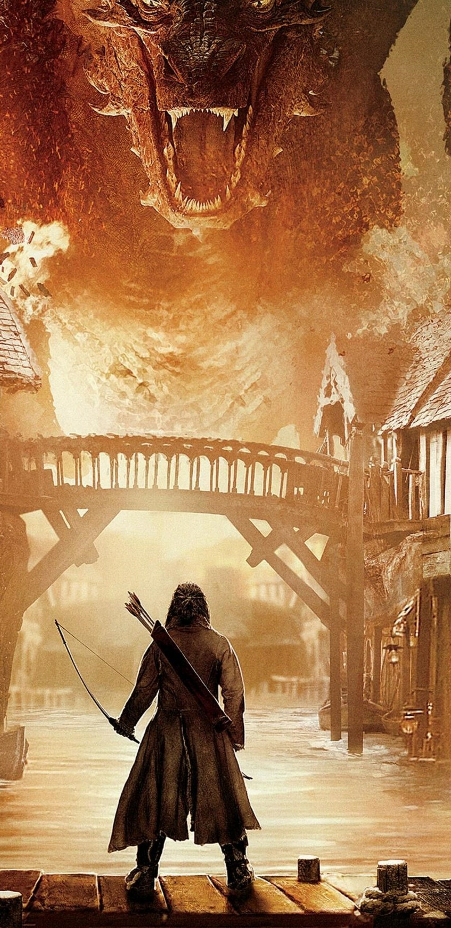 The Hobbit: The Battle Of The Five Armies, The film stars Martin Freeman, Ian McKellen, Richard Armitage, Evangeline Lilly. 1440x2960 HD Background.