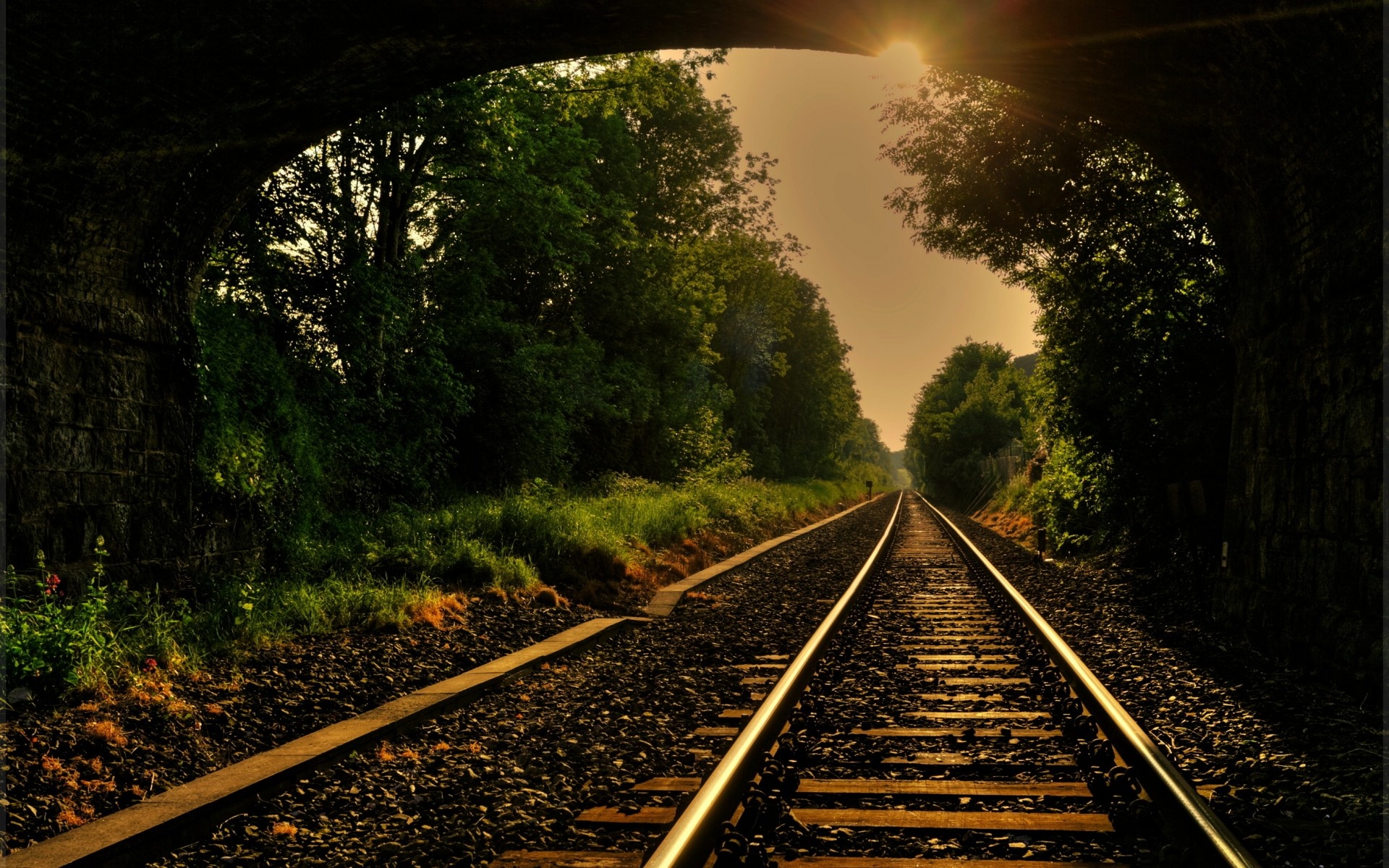 Railway track, Scenic wallpapers, Tranquil journey, Adventurous travel, 1920x1200 HD Desktop