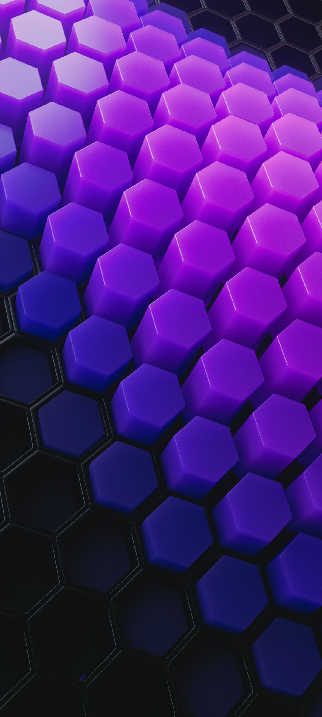 Violet hexagon pattern, Abstract background, 4K wallpaper, Block design, 1080x2400 HD Phone