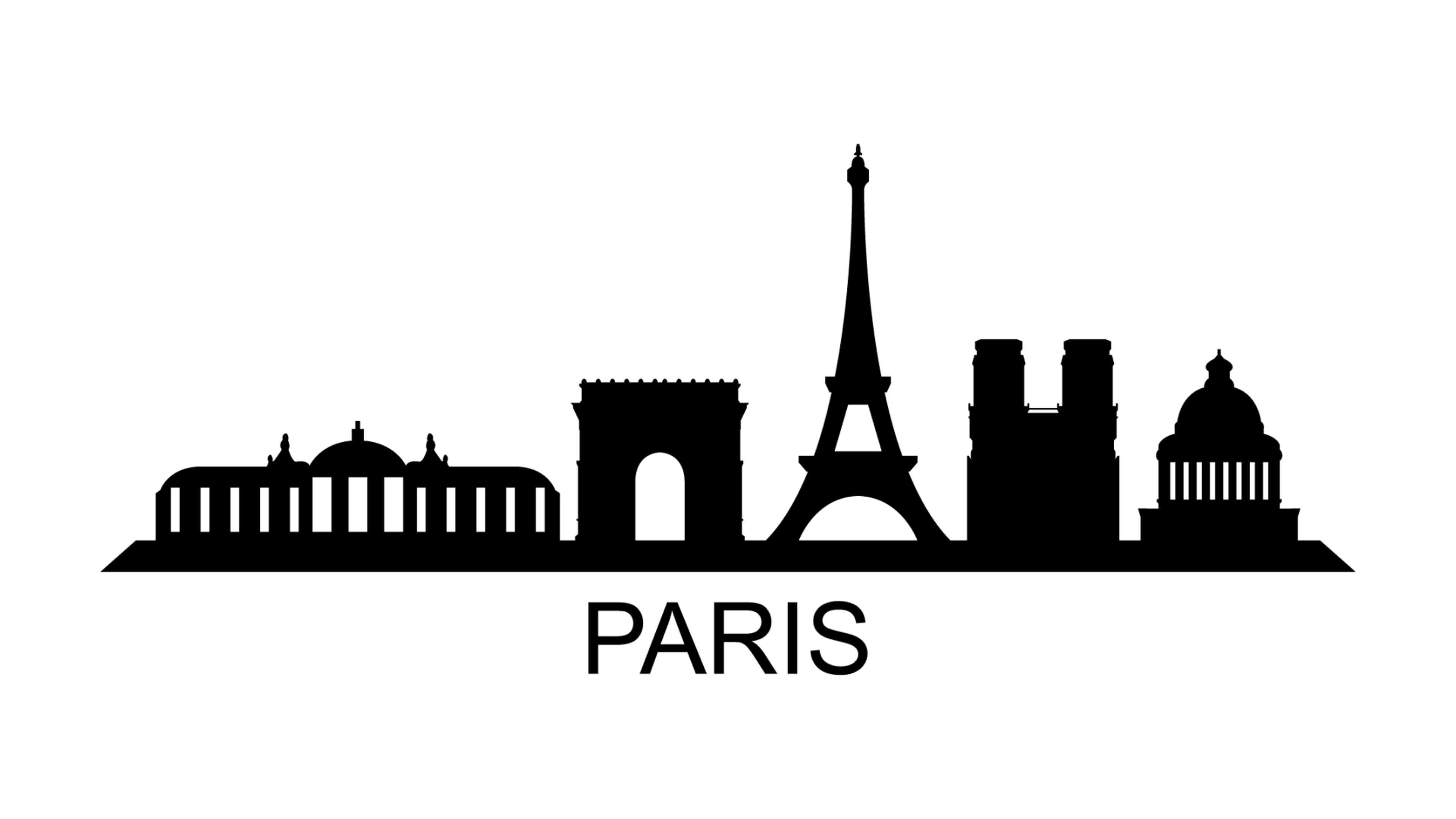 Paris Skyline, Travels, White Background, France, 3840x2160 4K Desktop