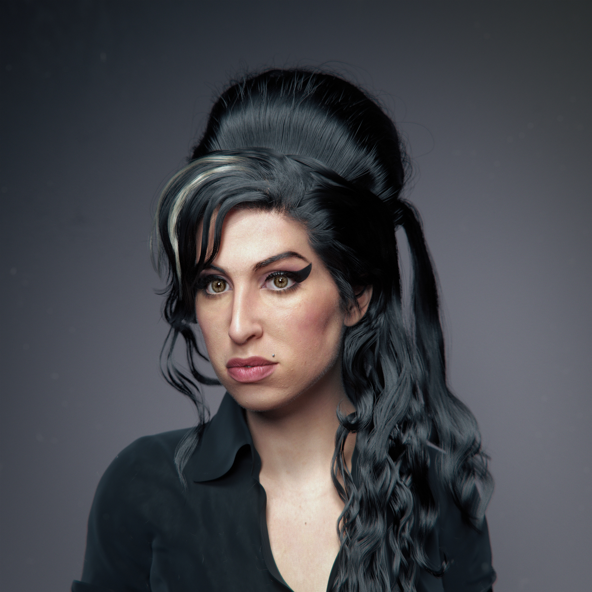 Amy Winehouse, Hadi Karimi art, Captivating portrayal, Iconic singer, 2000x2000 HD Handy