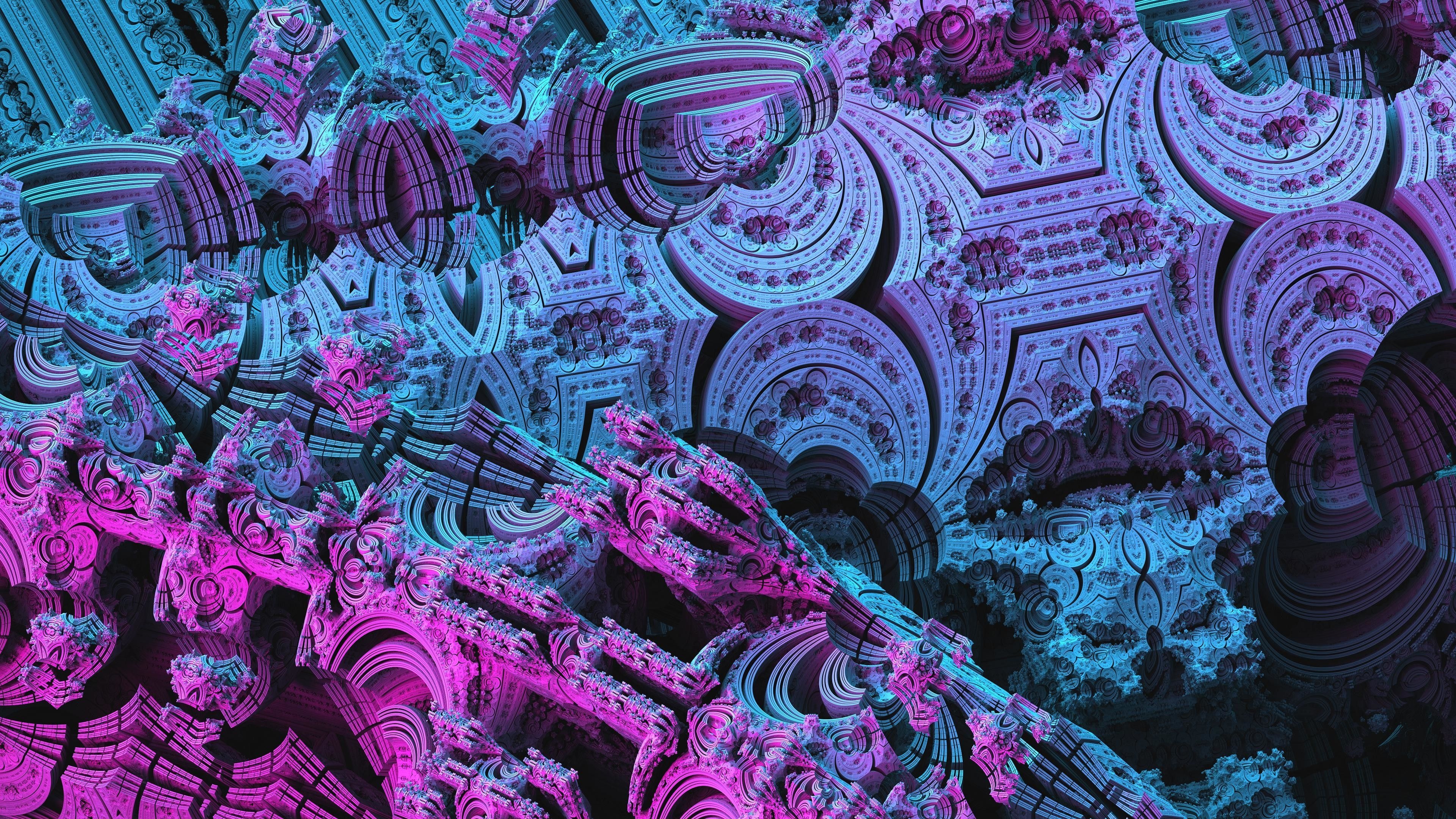 3D fractal, Fraktal Wallpaper, 3840x2160 4K Desktop