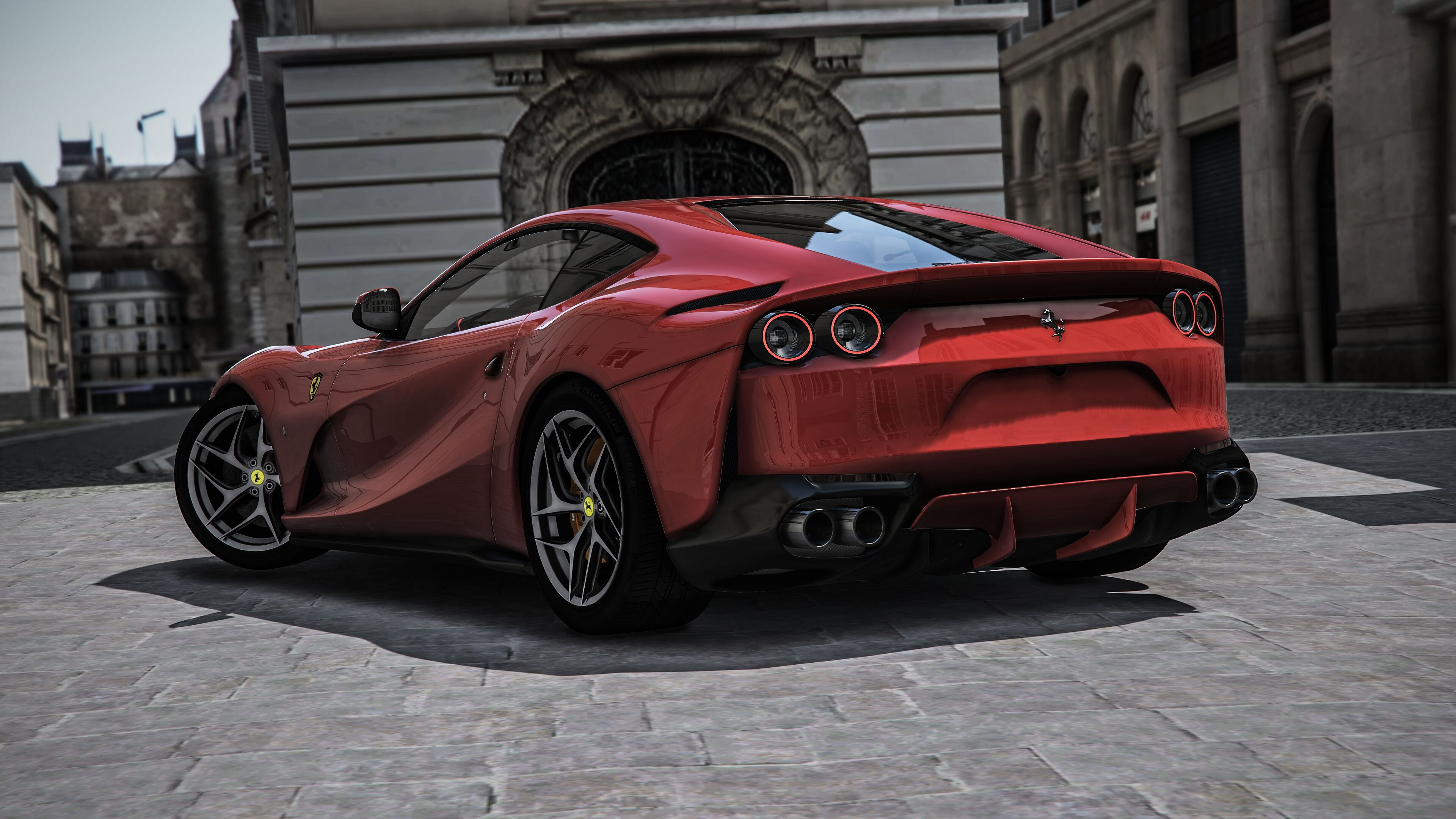 Ferrari 812 Superfast, 2018 add-on, Car mod, Sports car, 3840x2160 4K Desktop