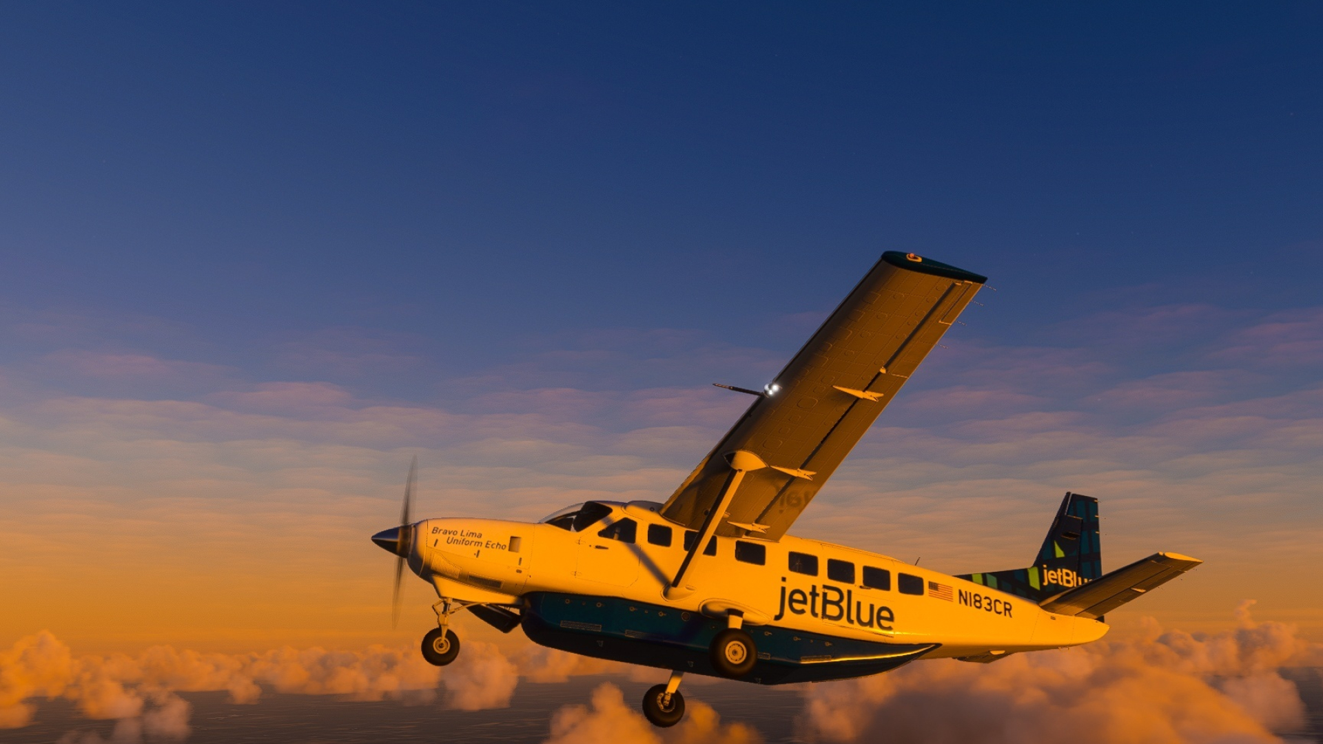 Cessna Caravan, Jetblue, 4K, Microsoft Flight Simulator, 1920x1080 Full HD Desktop