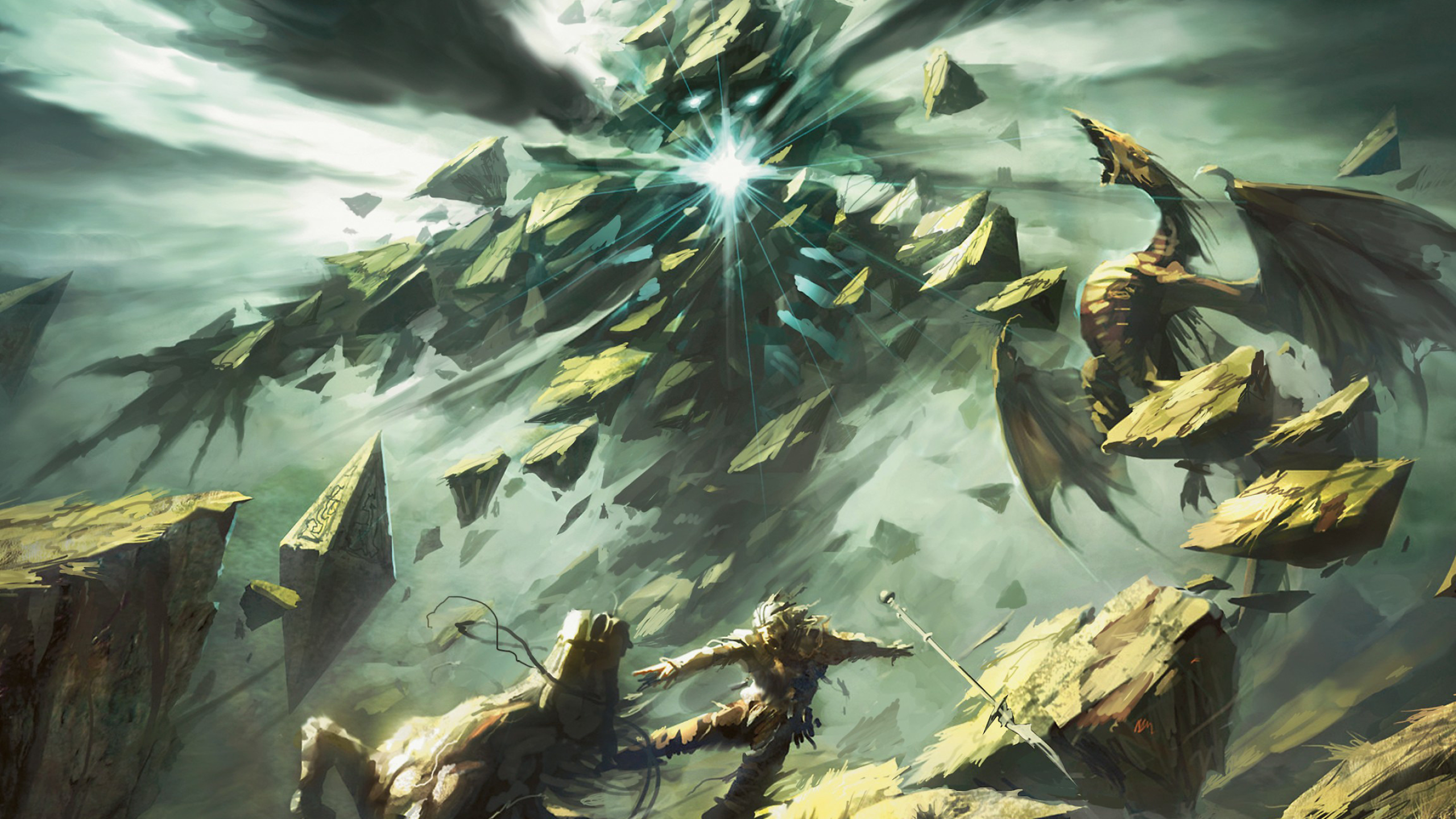 Roil elemental, Magic: The Gathering, Game wallpapers, Mesmerizing artwork, 2560x1440 HD Desktop