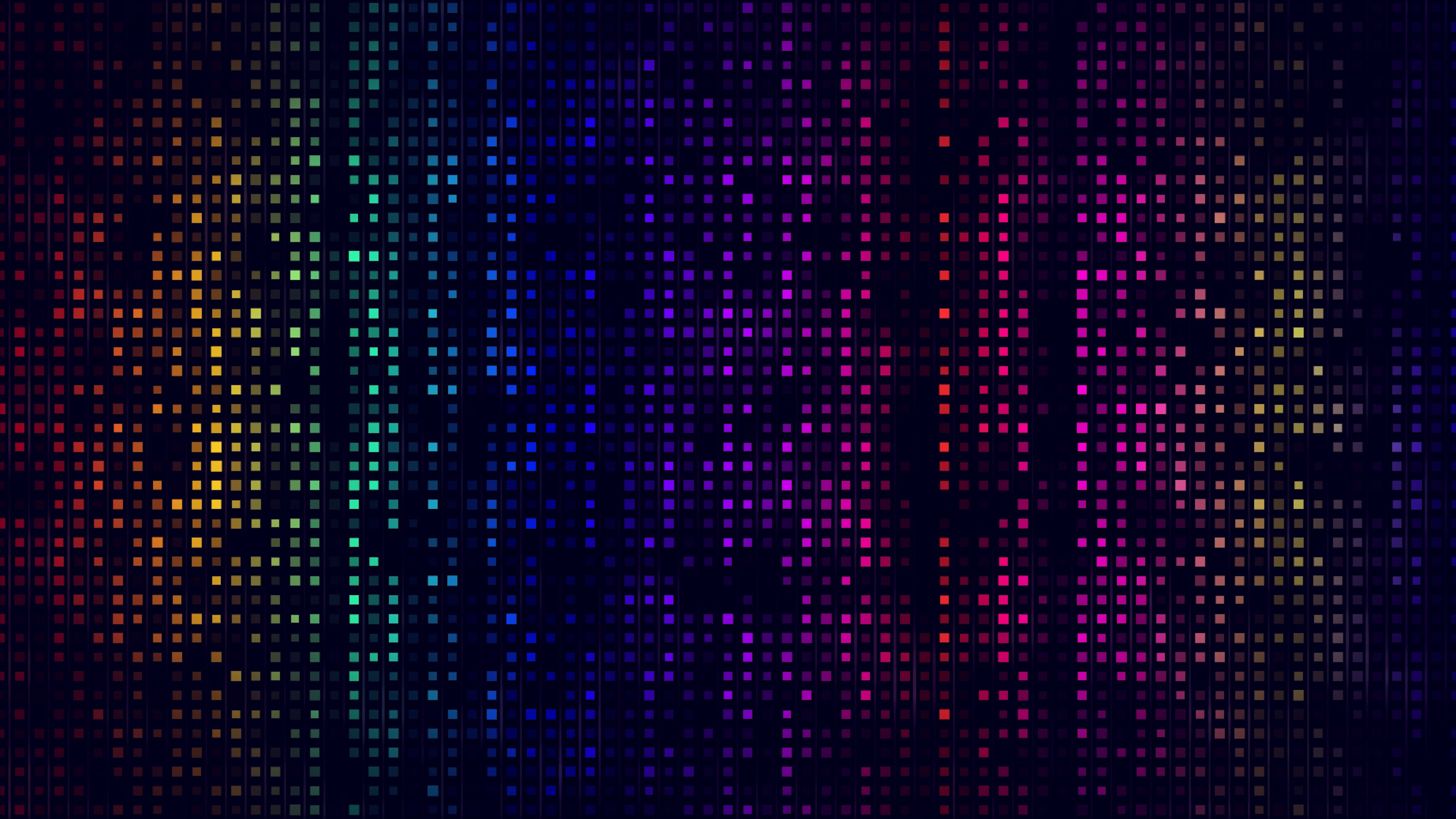 Backdrop: Mosaic, Multicolor, Pattern, Texture, Dark, Abstract, Rainbow, Quadrilaterals. 3840x2160 4K Background.