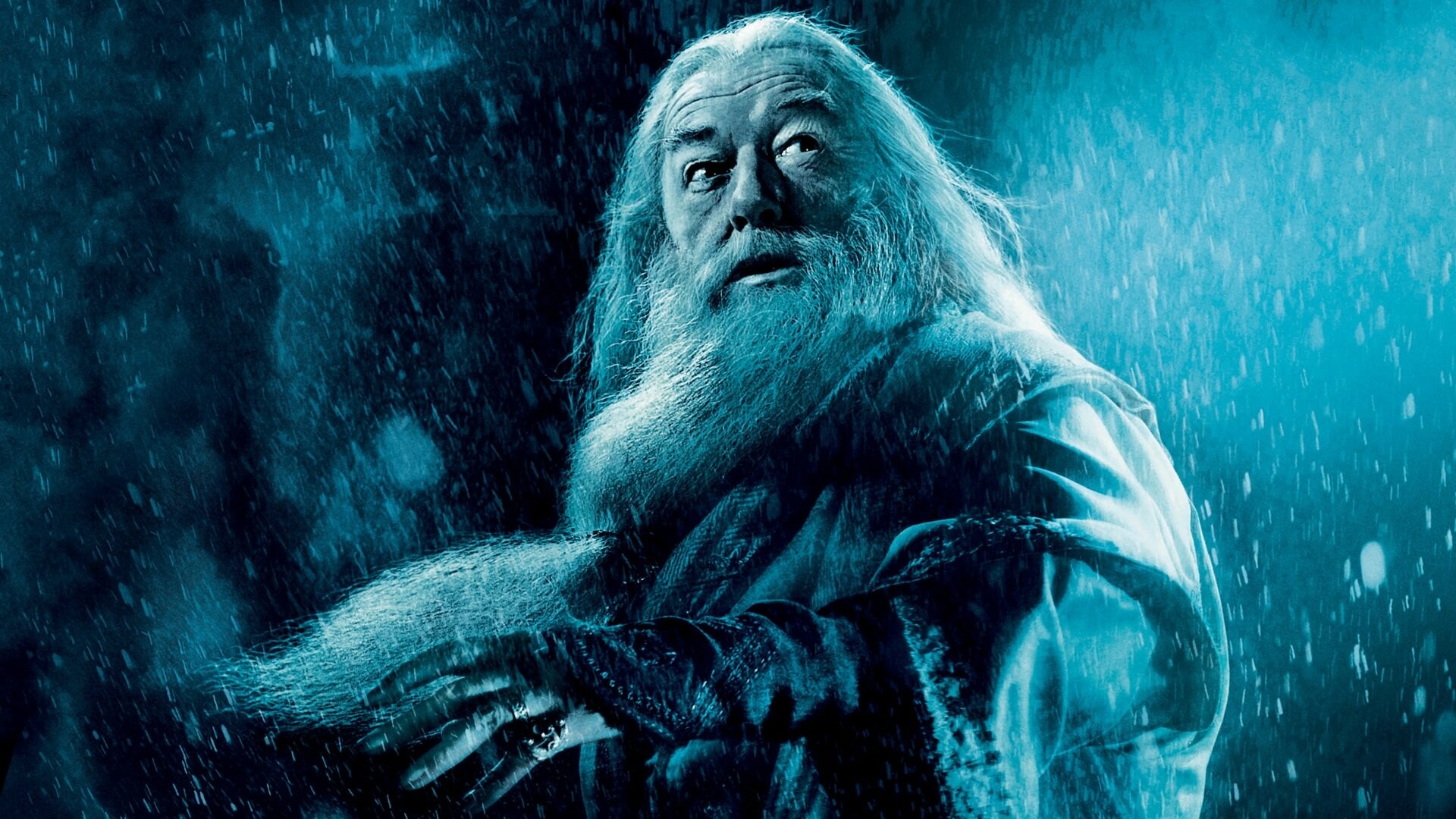 Harry Potter: Albus Dumbledore, The headmaster of the wizarding school Hogwarts. 1920x1080 Full HD Wallpaper.