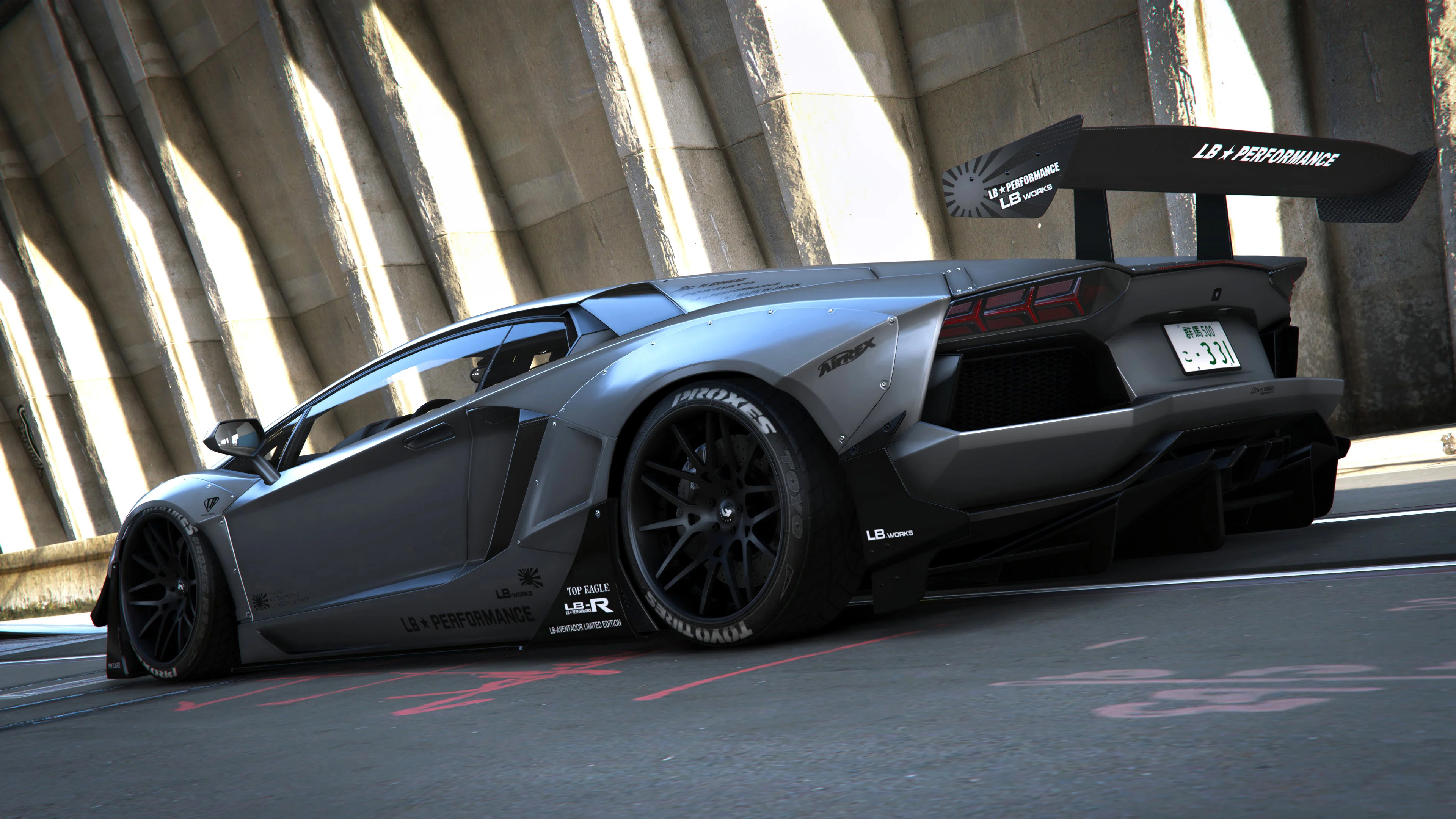Lamborghini Aventador, LibertyWalk tuning, Add-on perfection, Template for customization, 3840x2160 4K Desktop