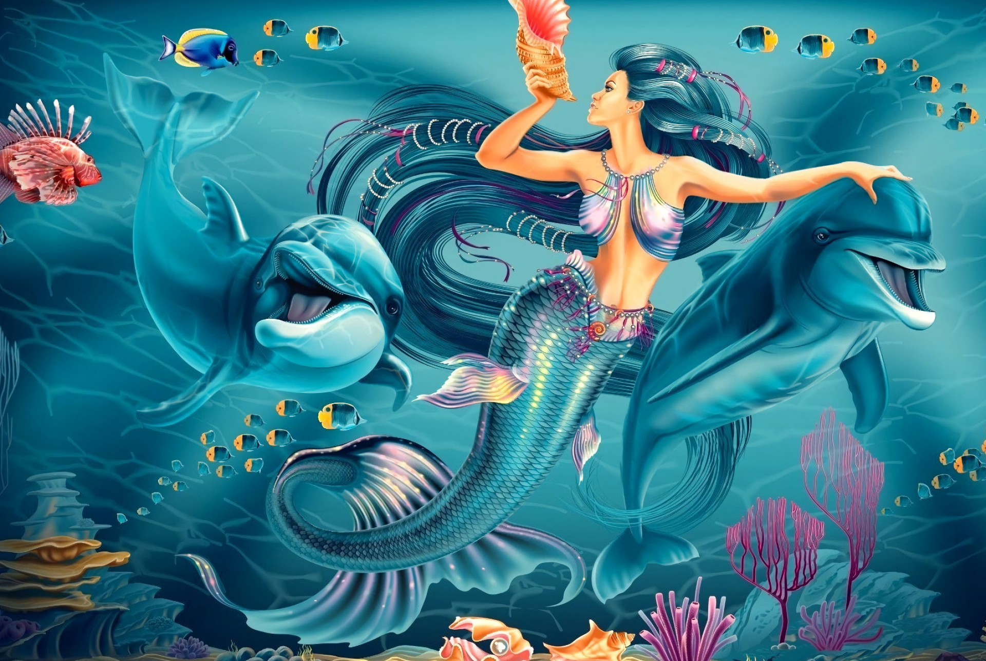 Fantasy mermaid wallpaper, Enchanting and mystical, 1920x1290 HD Desktop