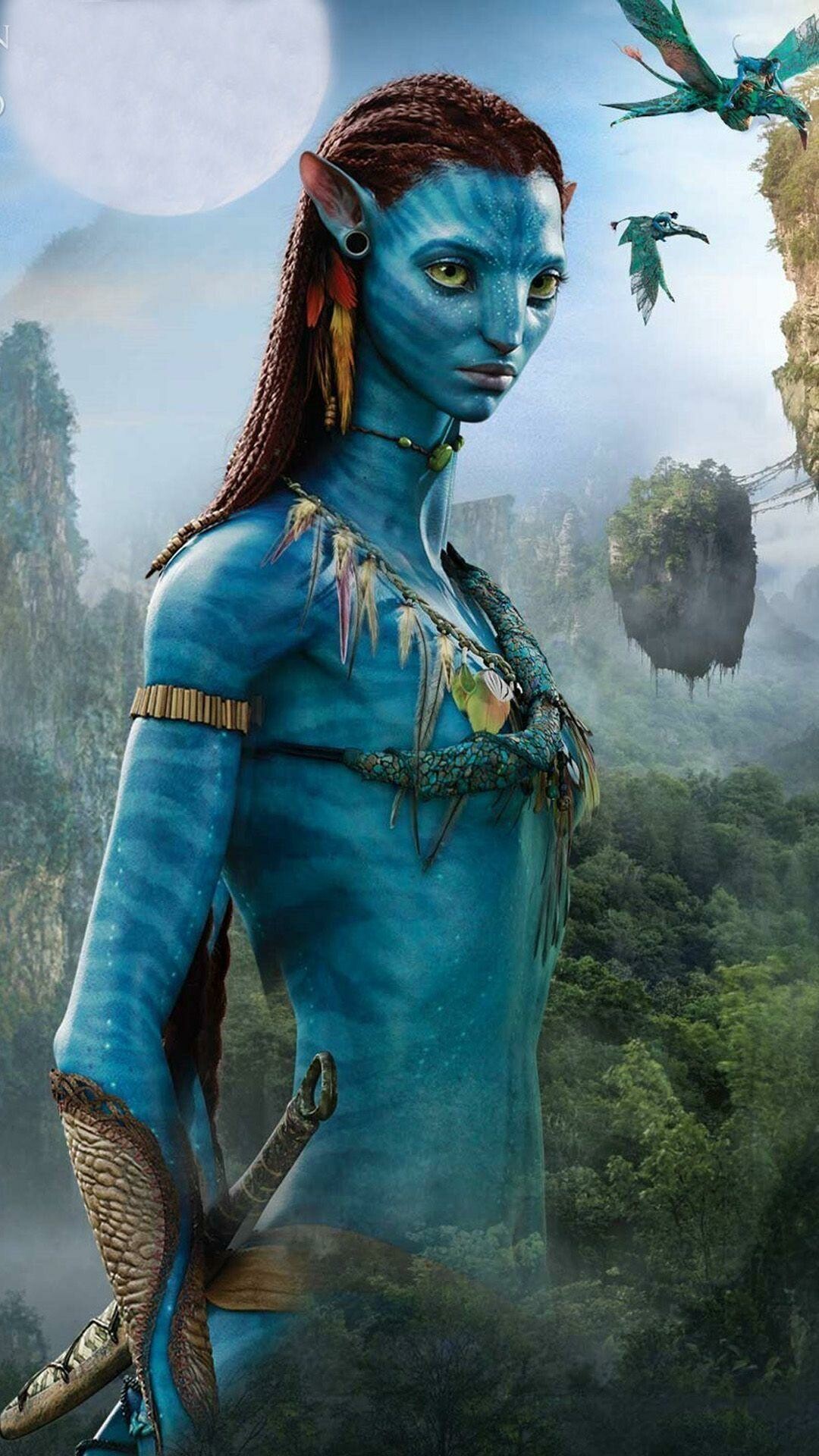 Avatar: Humans, who have depleted their planet's natural resources, are engaged in mining Pandora's reserves of a precious mineral vital to the economy known as unobtanium, Sci-fi. 1080x1920 Full HD Background.