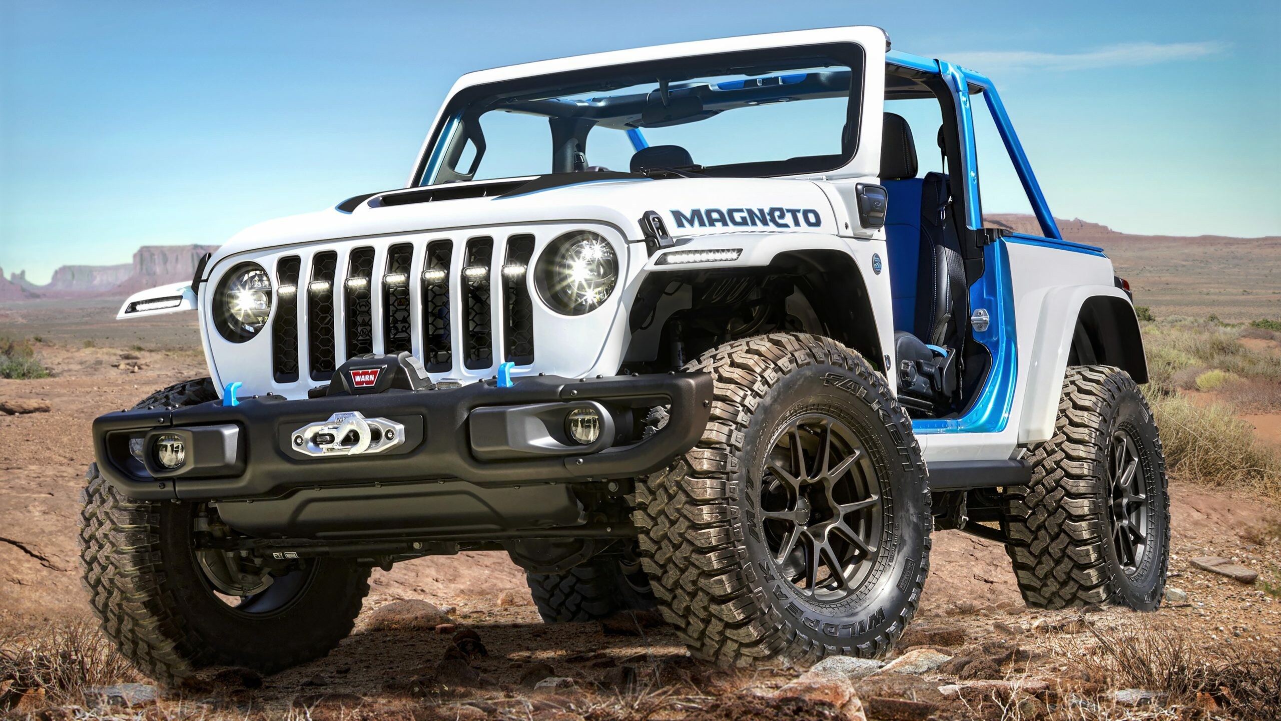 Jeep: Wrangler Magneto SUV concept, which combines an electric powertrain with a manual transmission, 2021. 2560x1440 HD Background.