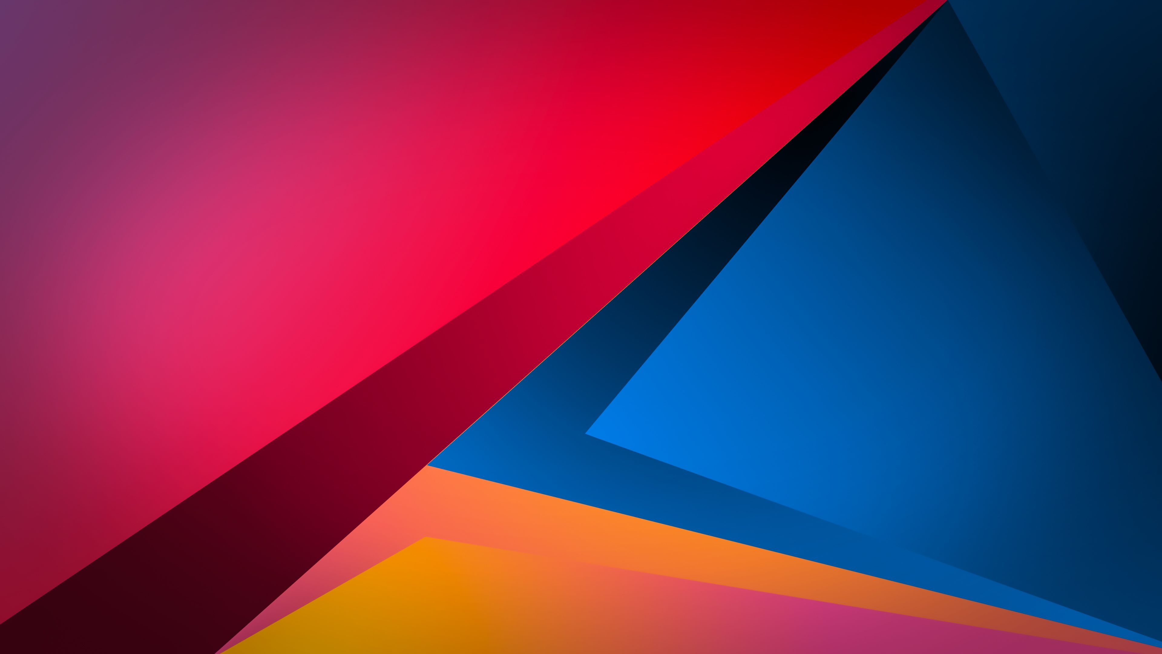 Backdrop: Triangles, Acute angles, Obtuse angles, Multicolored, Line segments. 3840x2160 4K Background.