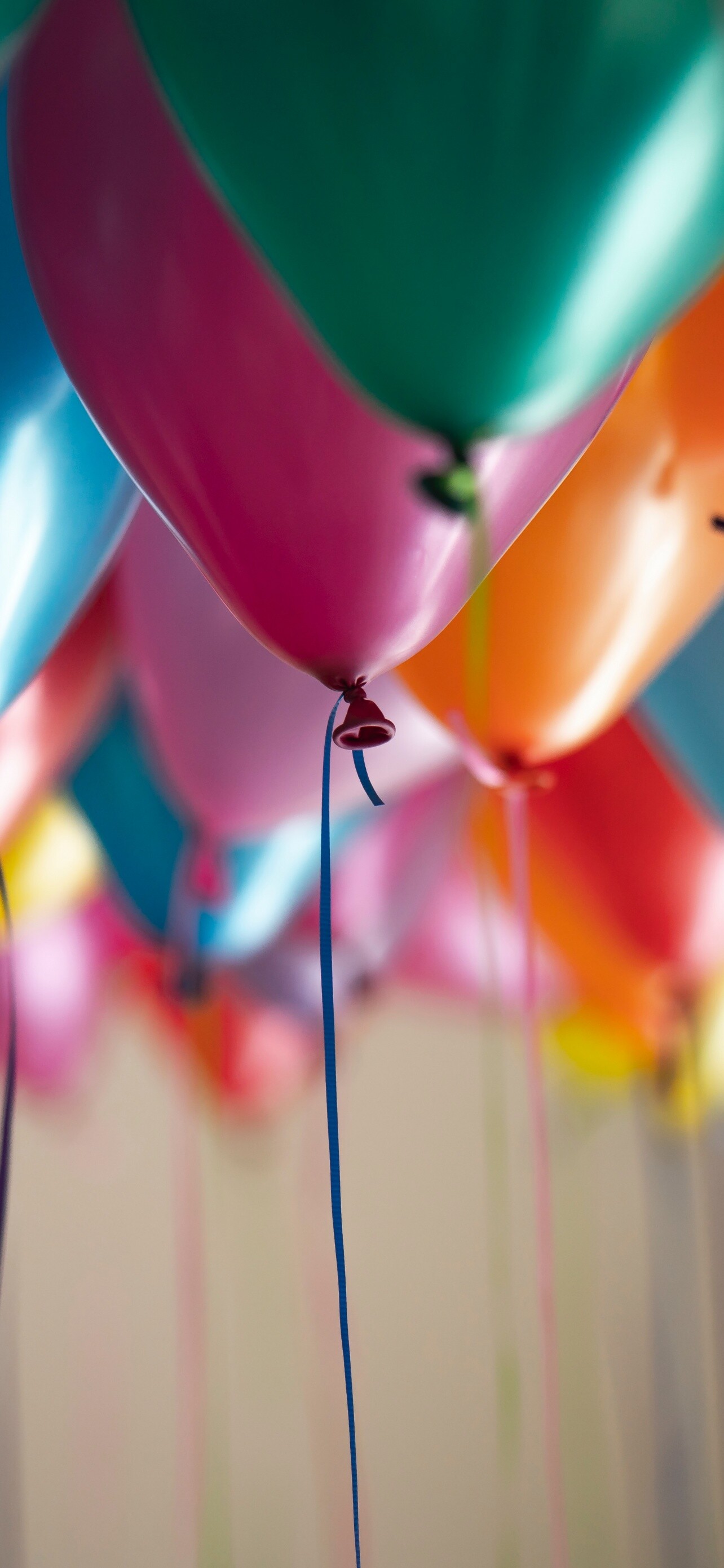 Balloons: Colorful, Birthday party, Decoration, A flexible bag that can be inflated with a gas. 1290x2780 HD Background.