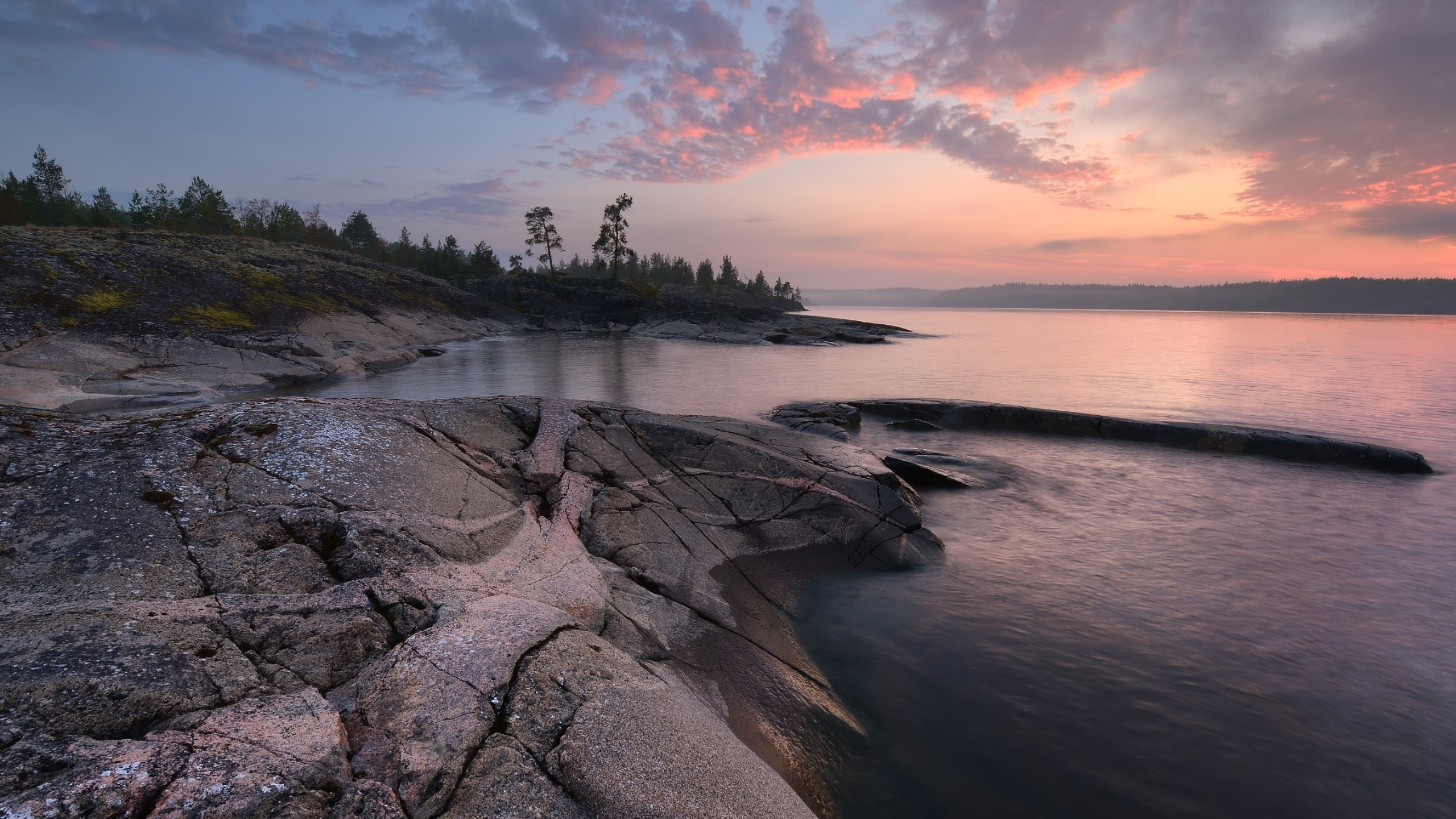 Ladoga Lake, Stunning views, Sunrise beauty, Russian serenity, 2560x1440 HD Desktop