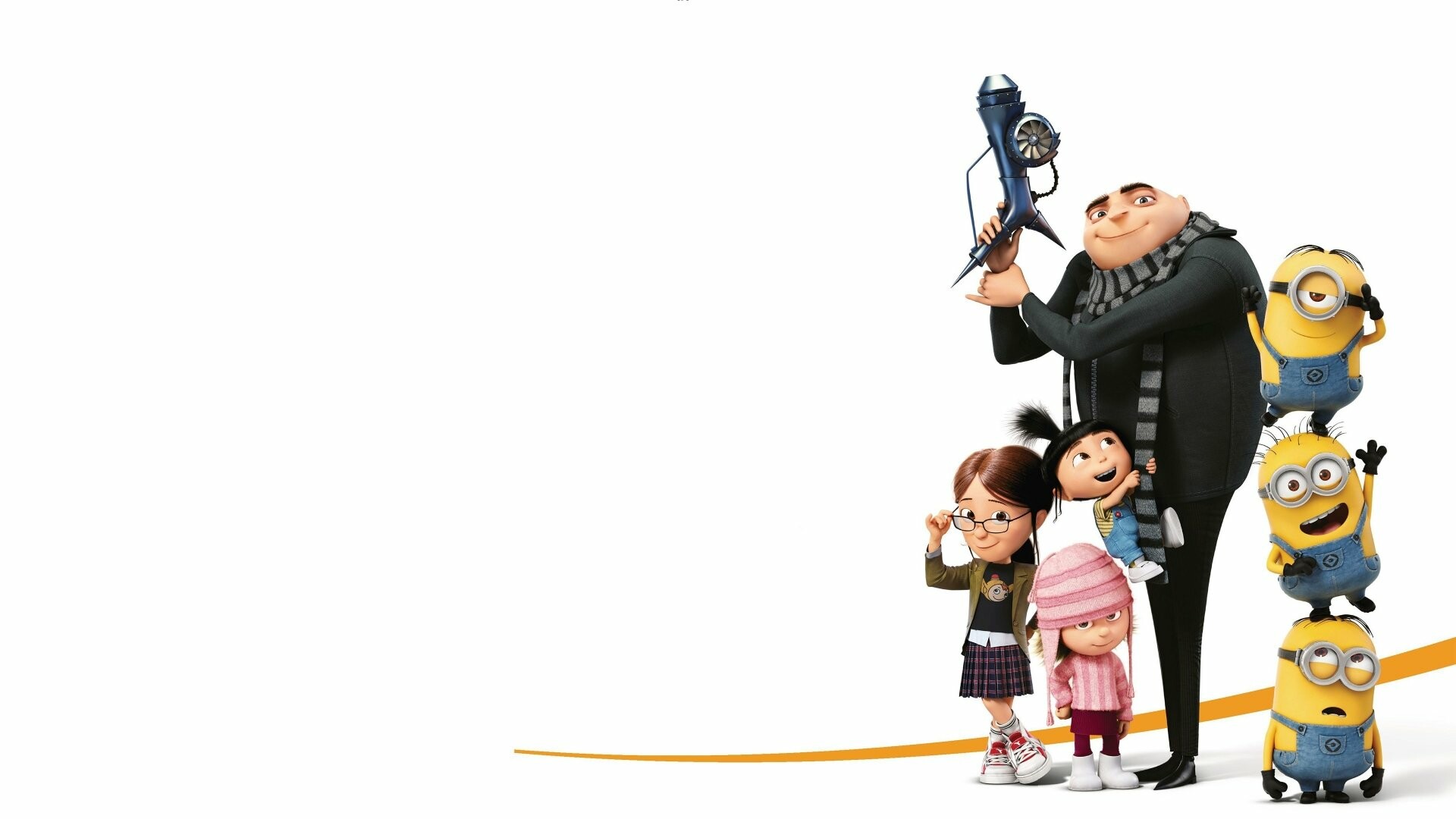 Despicable Me: The film follows a supervillain named Gru as he formulates a plan to steal the Moon, while adopting three orphan girls. 1920x1080 Full HD Wallpaper.