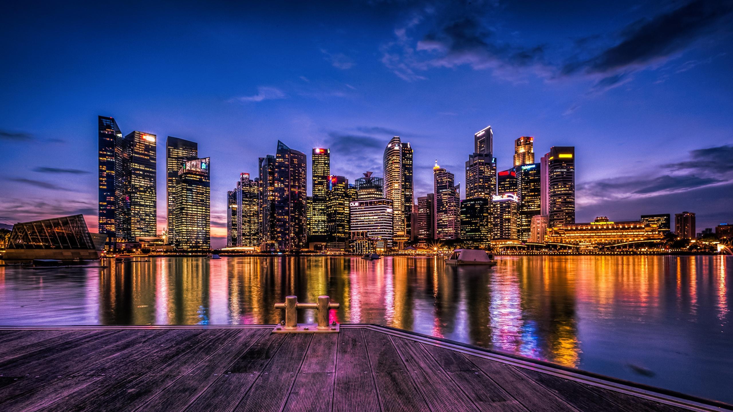 Singapore Skyline, Skyscrapers, Wallpapers, Urban scenery, 2560x1440 HD Desktop