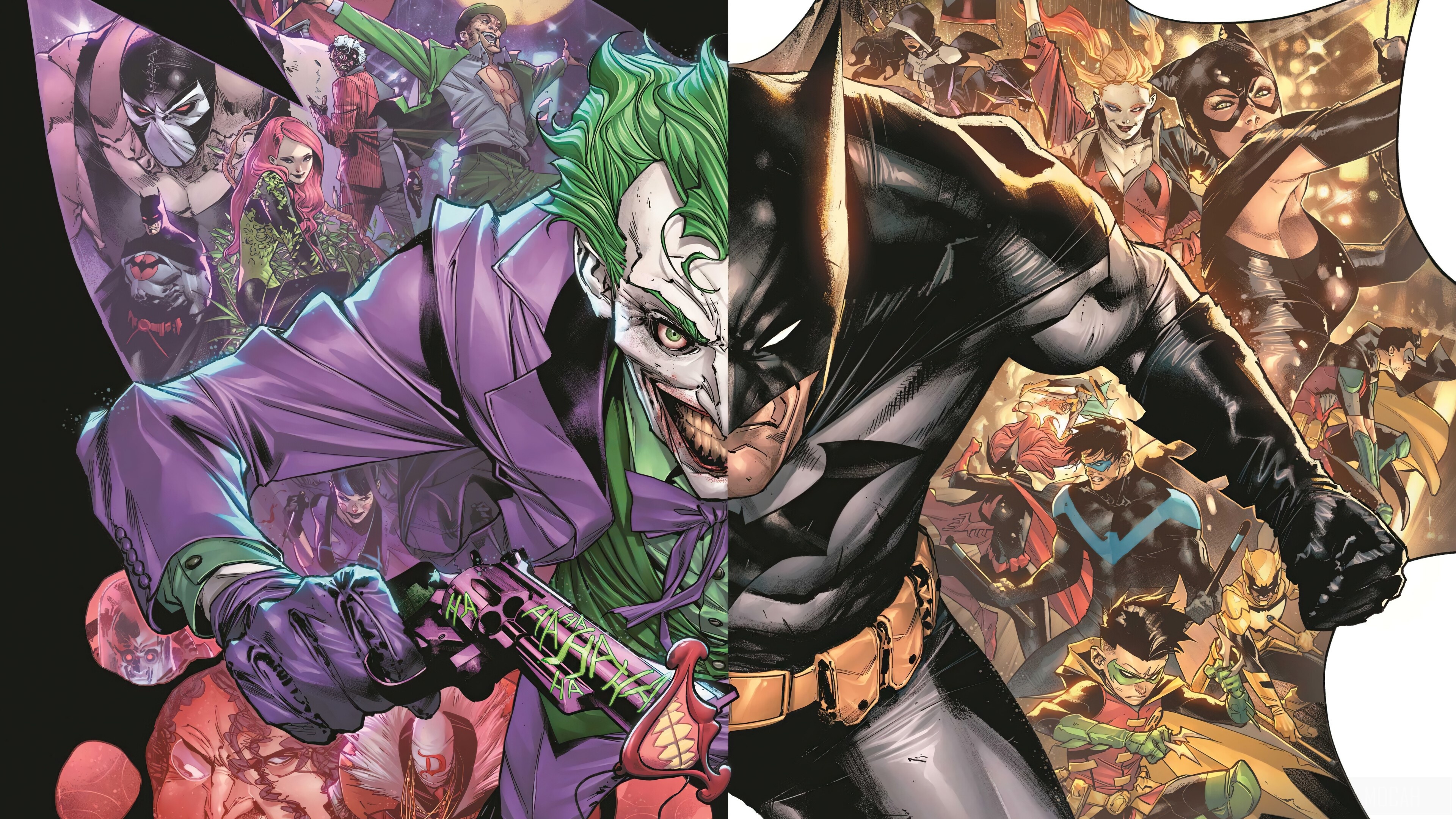 DC Comic book, Collection of Characters, Artistic array, Superhero lineup, Striking vibrancy, 3840x2160 4K Desktop