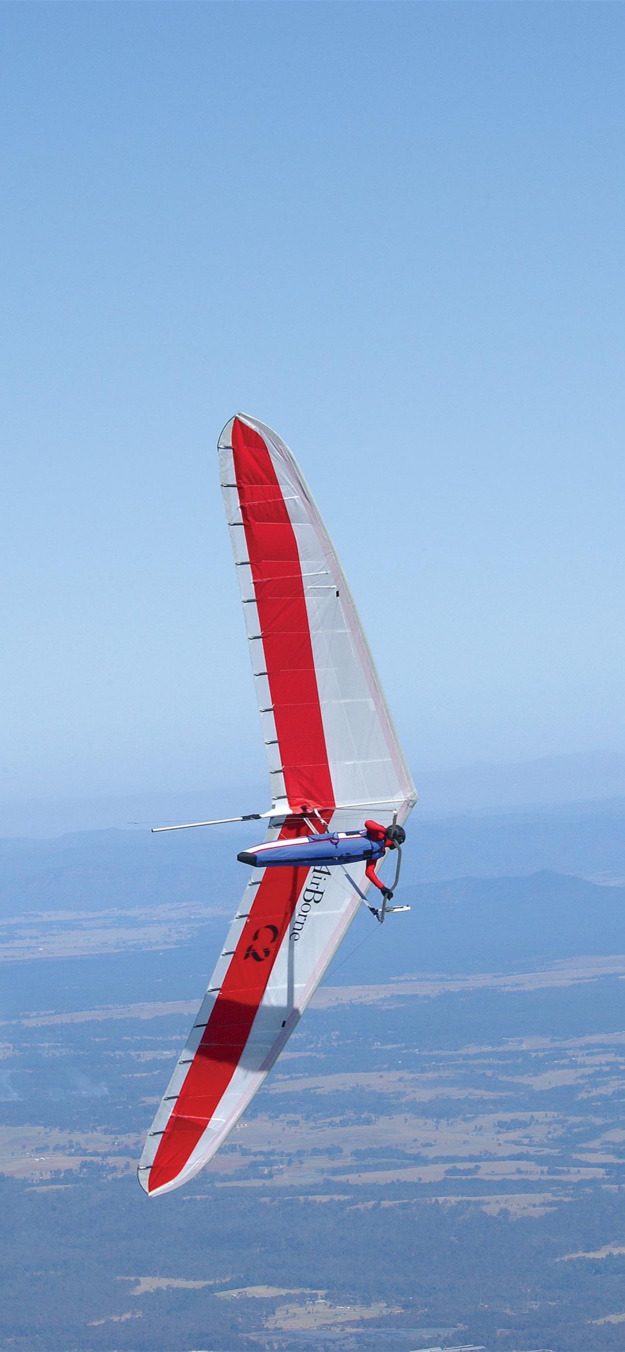Hang Gliding: Freedom 220 Tandem,  Aero tow control frame, The sail design. 1290x2780 HD Background.