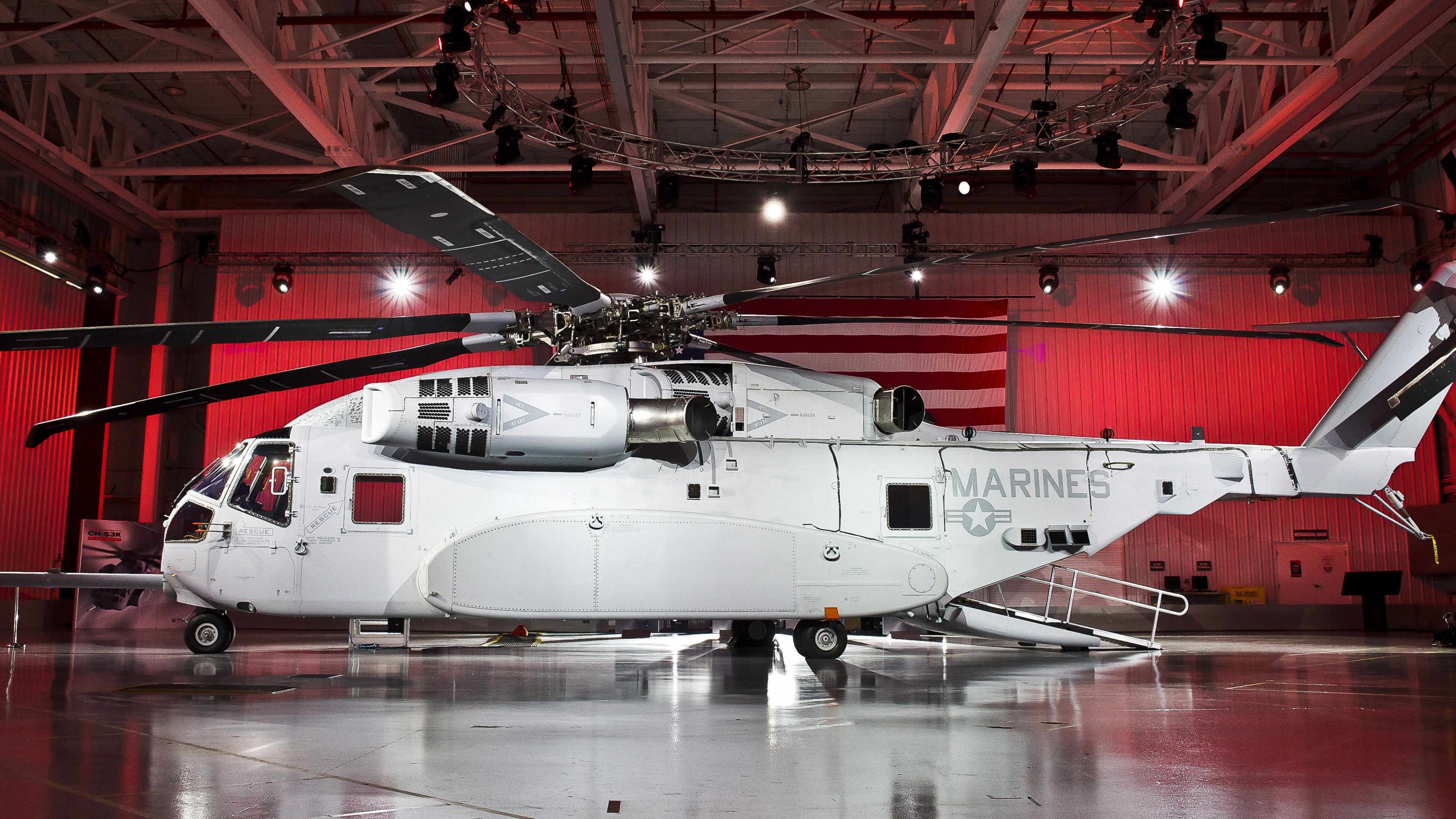 Sikorsky CH-53K King Stallion, Fighter helicopter, US Air Force, Military technology, 3840x2160 4K Desktop