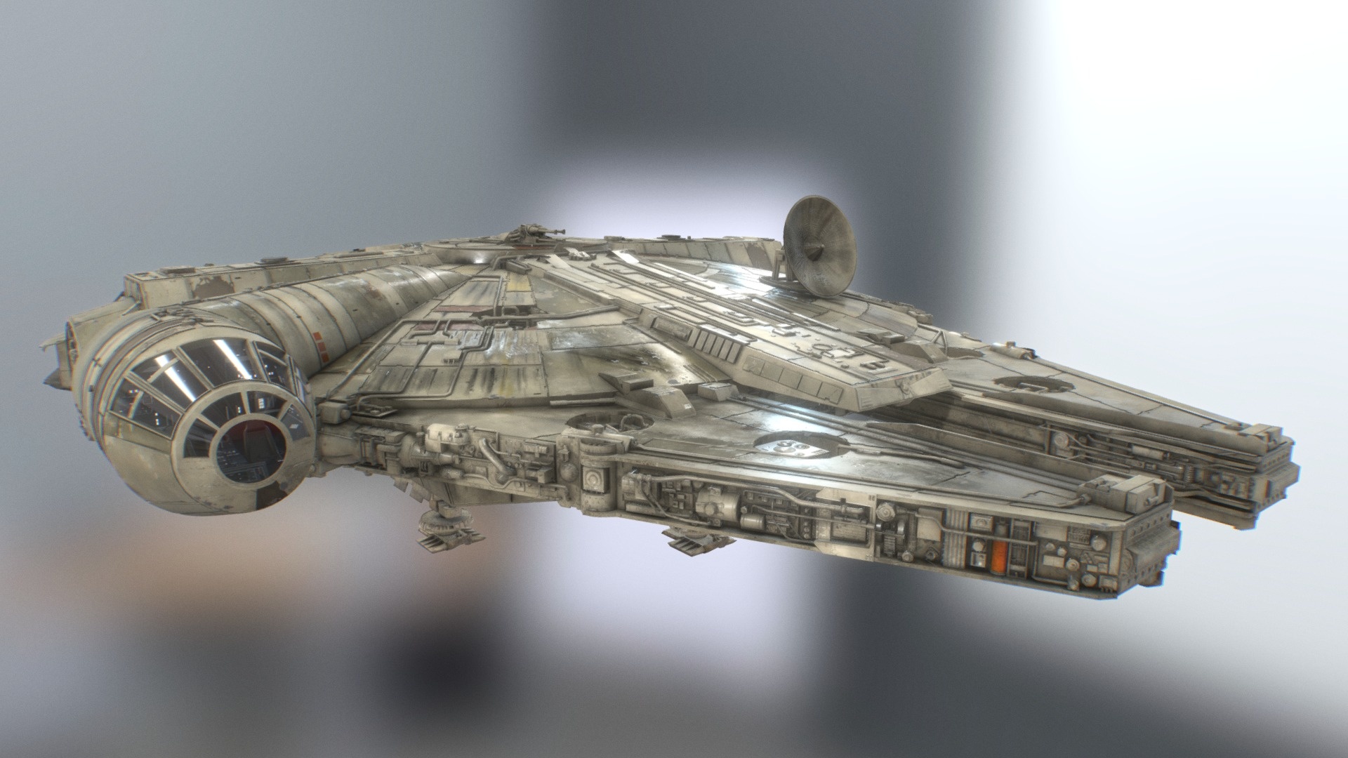 Millennium Falcon free download, 3D model, Artist: Stym, Star Wars spaceship, 1920x1080 Full HD Desktop
