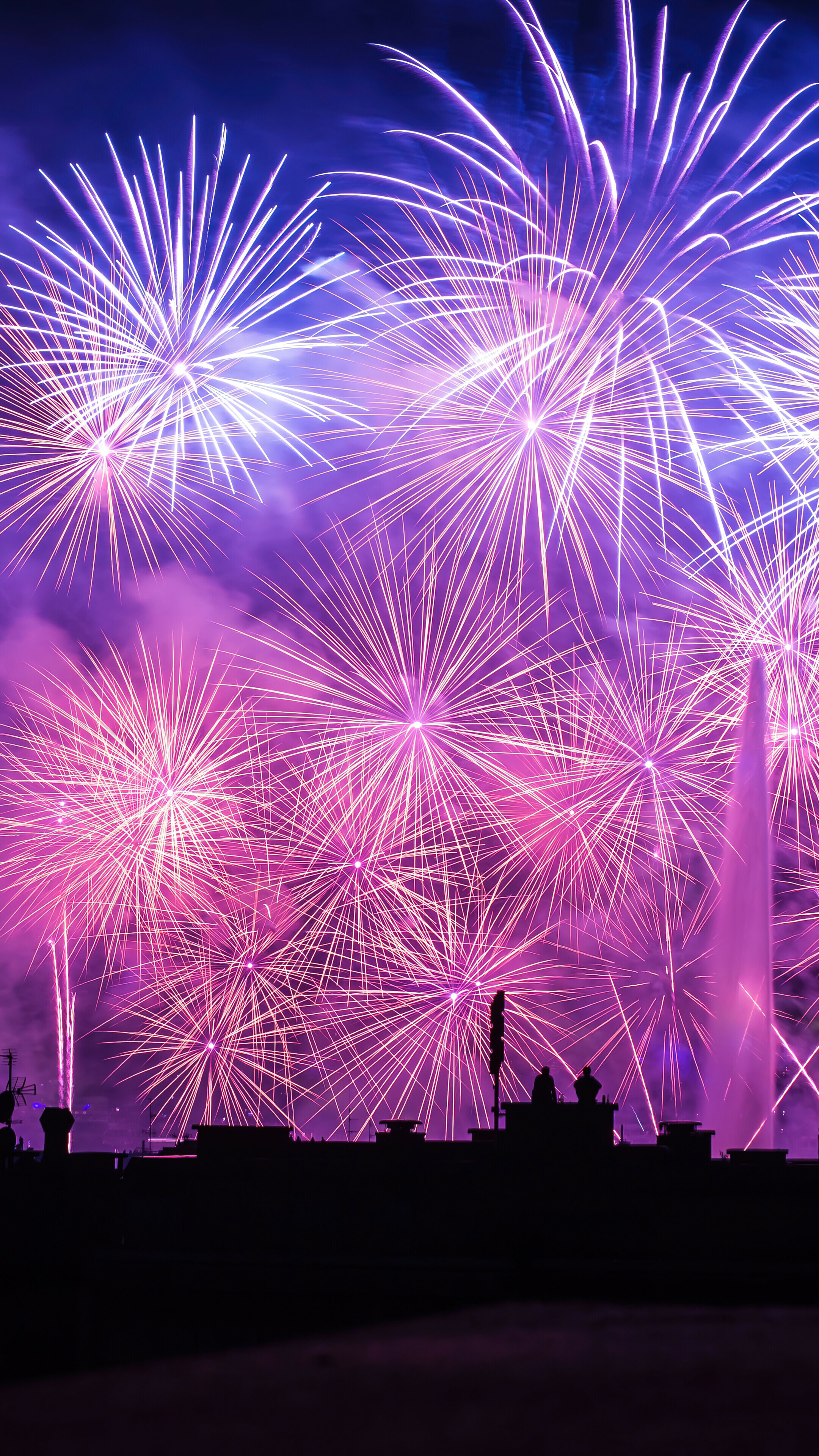 Firework: New Year, Pyrotechnic devices used for aesthetic and entertainment purposes. 2160x3840 4K Background.