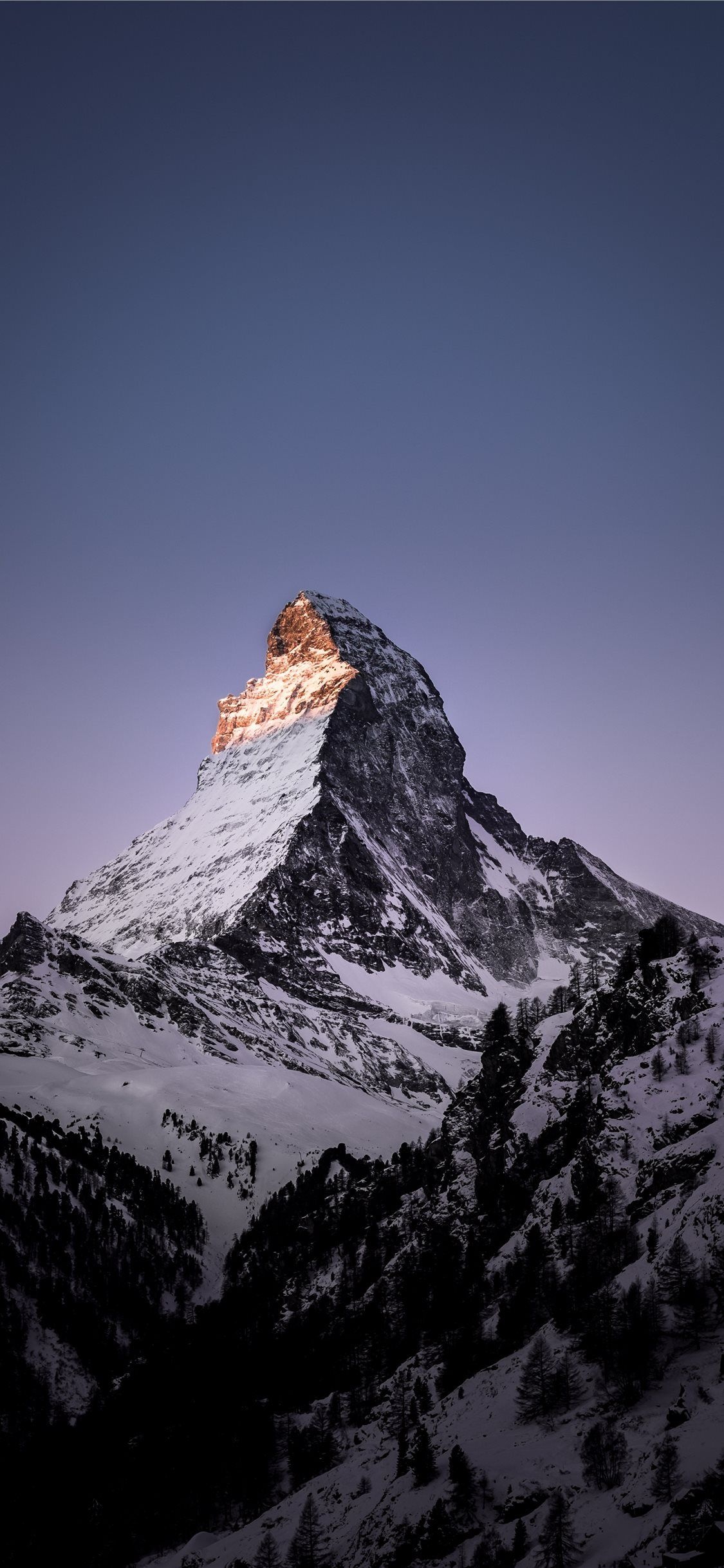 Matterhorn in winter, Zermatt scenery, Mountains in Switzerland, Wallpaper perfection, 1130x2440 HD Phone