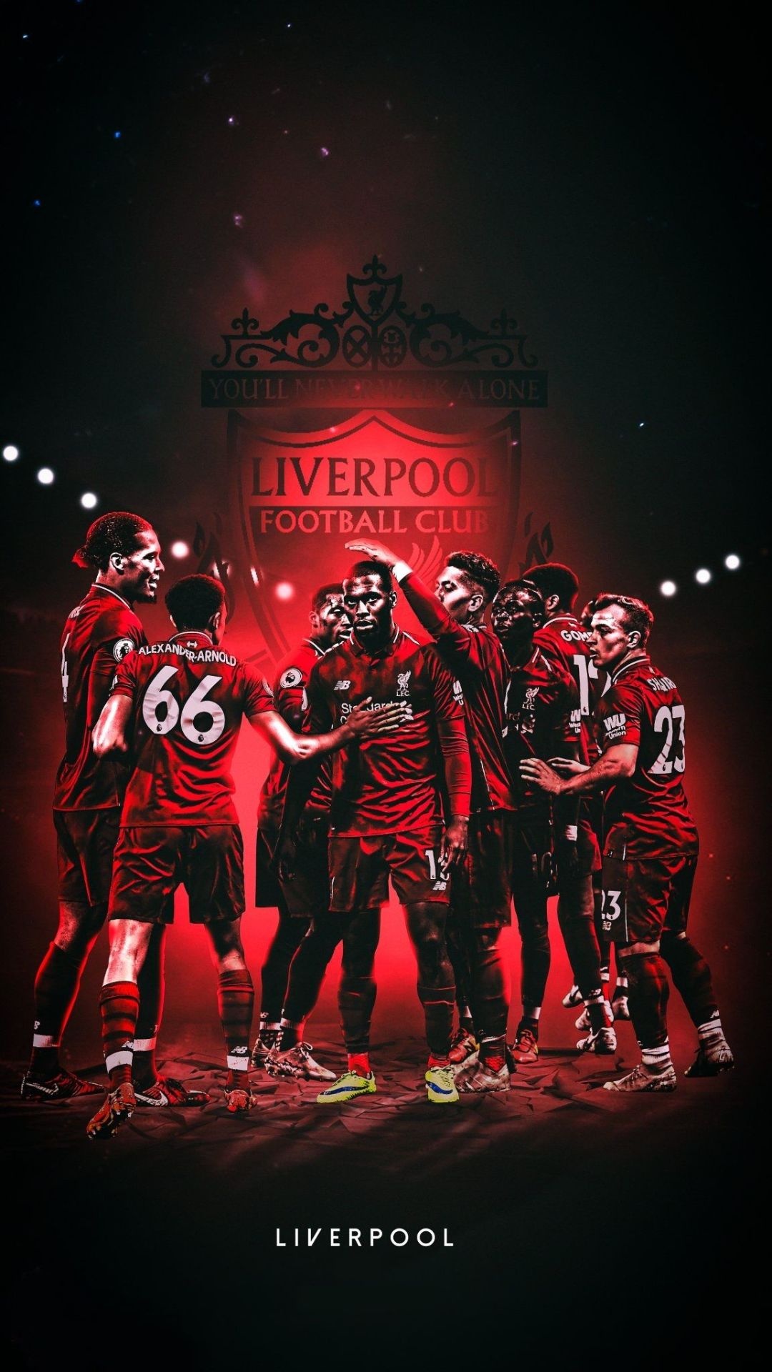 Liverpool Football Club: Liverpool's first league match was against Middlesbrough Ironopolis on 2 September 1893. 1080x1920 Full HD Background.