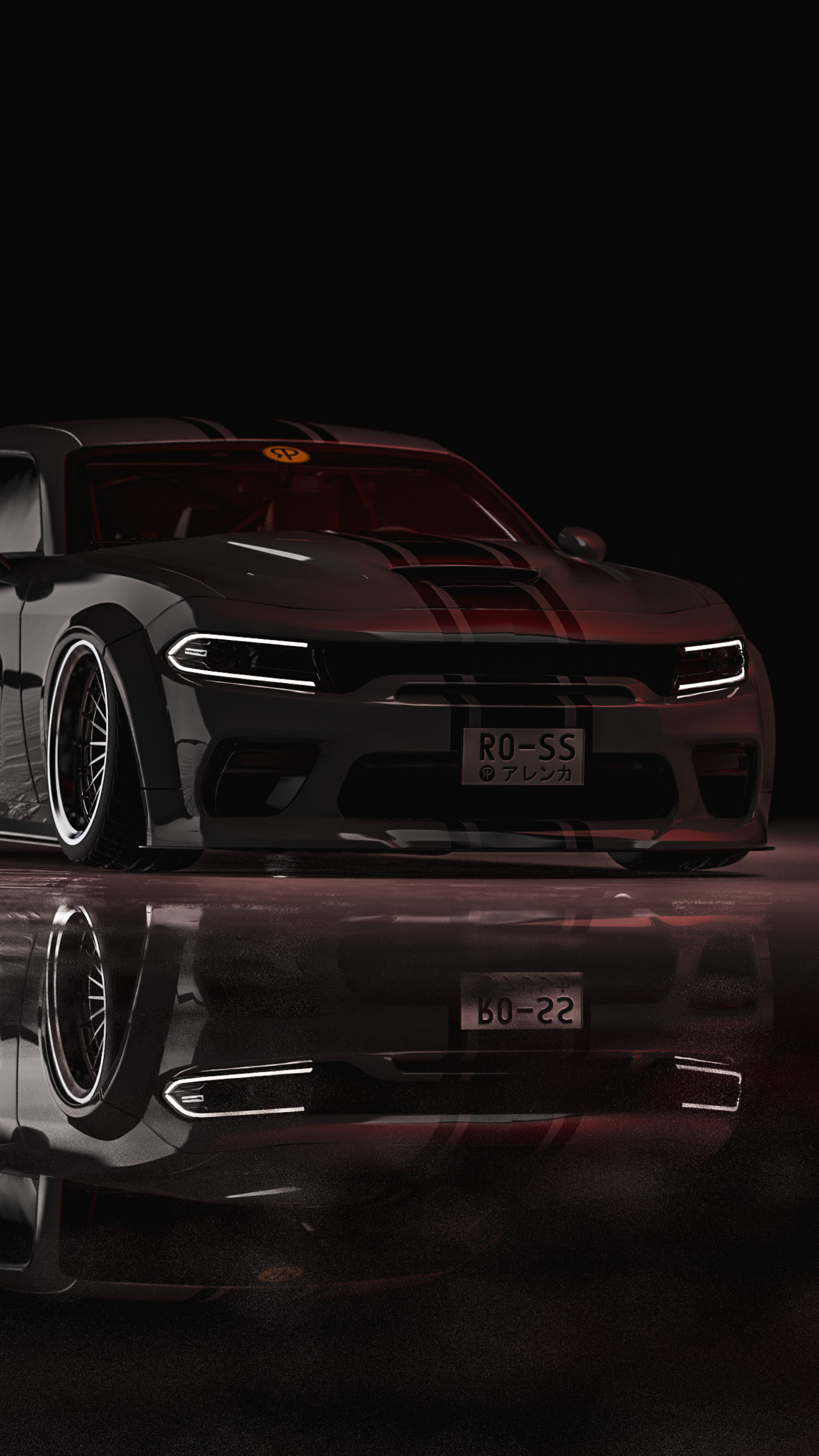 Dodge Charger, Coupe front view, High-performance, Striking design, 2160x3840 4K Phone