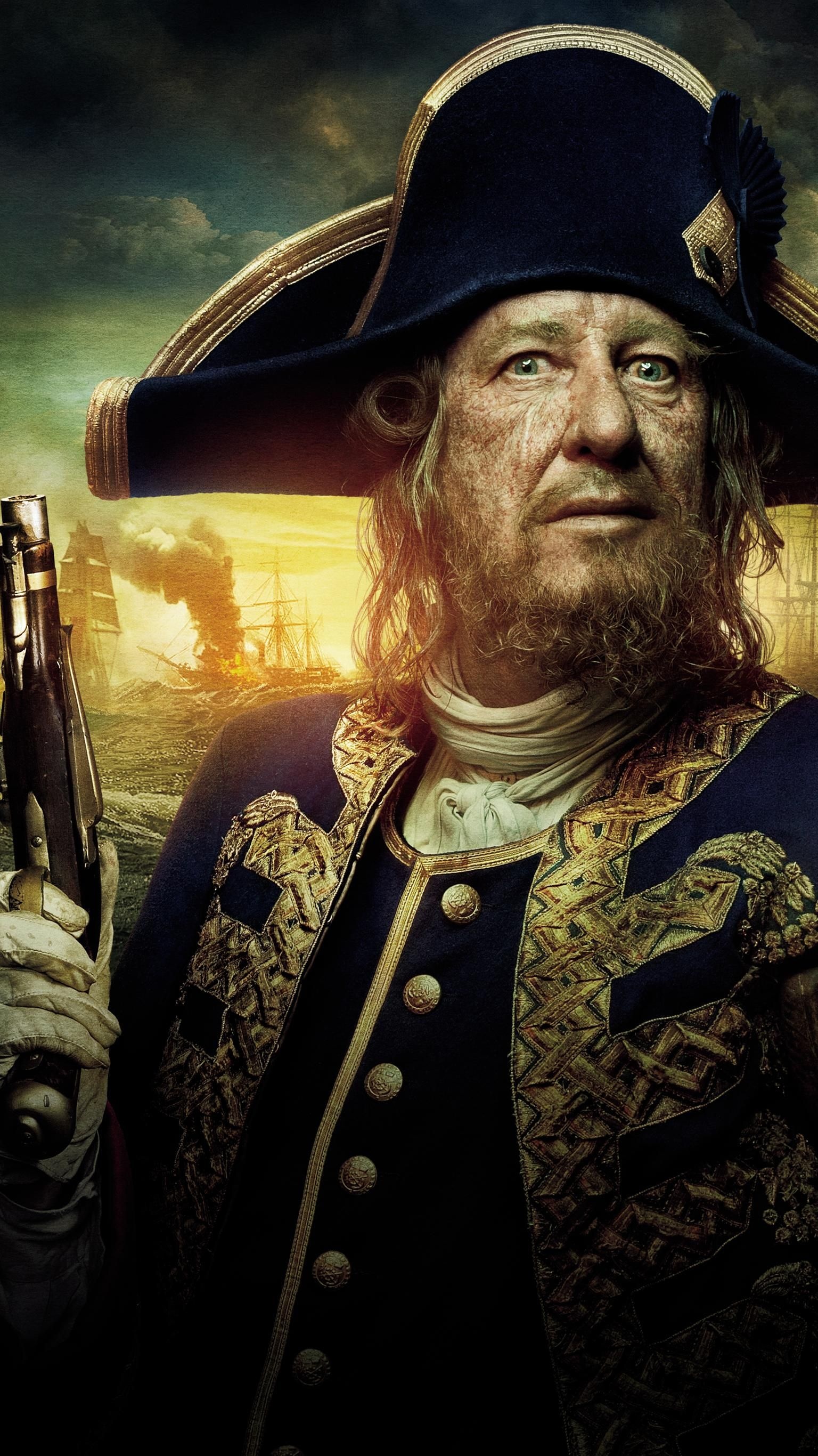 Pirates of the Caribbean: On Stranger Tides (2011), Hector Barbossa. 1540x2740 HD Wallpaper.