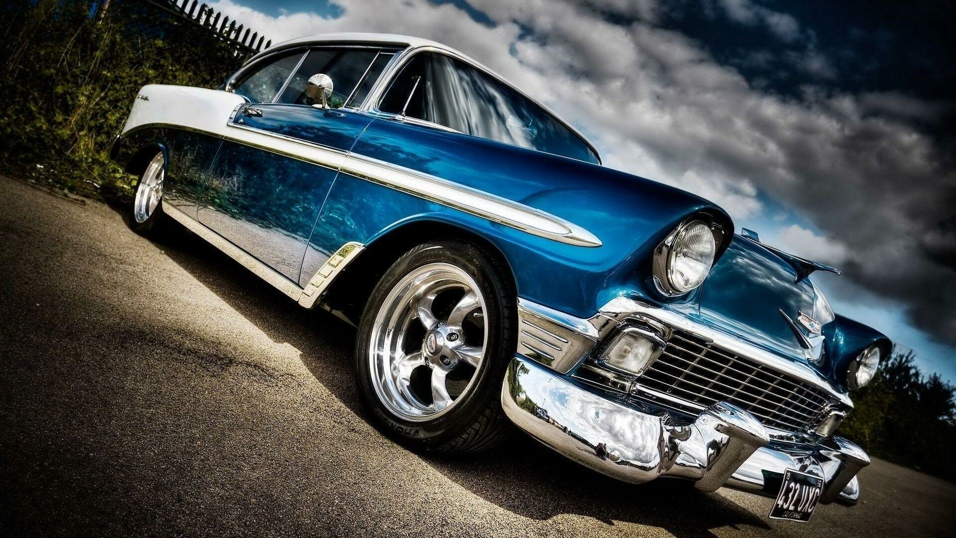 Chevrolet: Bel Air, A full-size car produced for the 1950–1975 model years, Vintage. 1920x1080 Full HD Background.