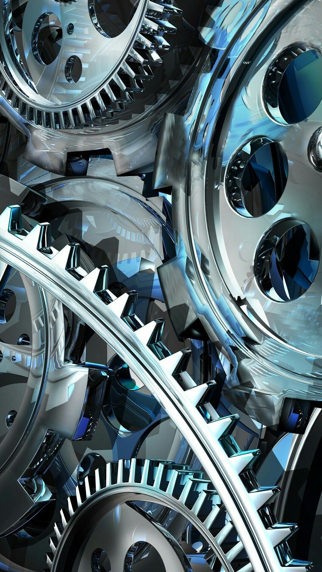 Gear: A wheel with teeth that engage with the teeth of another wheel, A transmission. 1080x1920 Full HD Background.