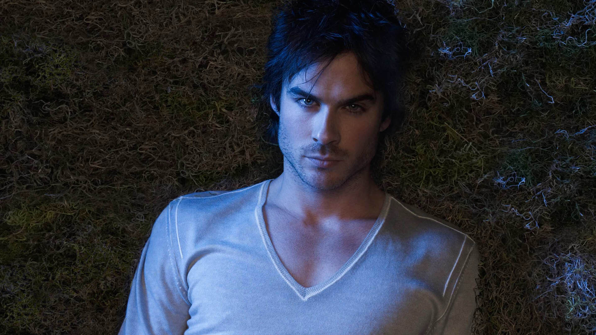 The Vampire Diaries (TV Series): Ian Joseph Somerhalder, Known For Playing Boone Carlyle In TV Mystical Drama "Lost", Dr. Luther Swann In Netflix Sci-Fi Horror Show "V Wars". 1920x1080 Full HD Background.