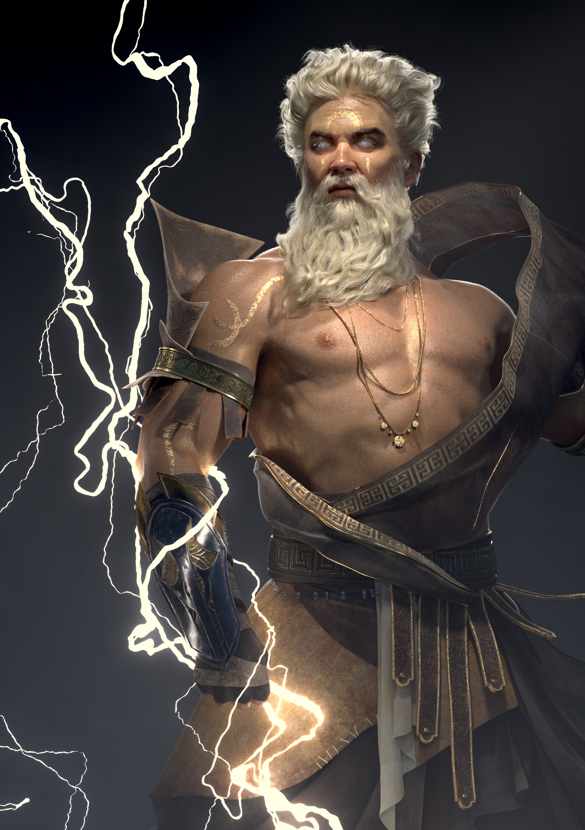 Zeus: The leader of the Greek Olympian pantheon, God of Thunder. 1920x2730 HD Wallpaper.