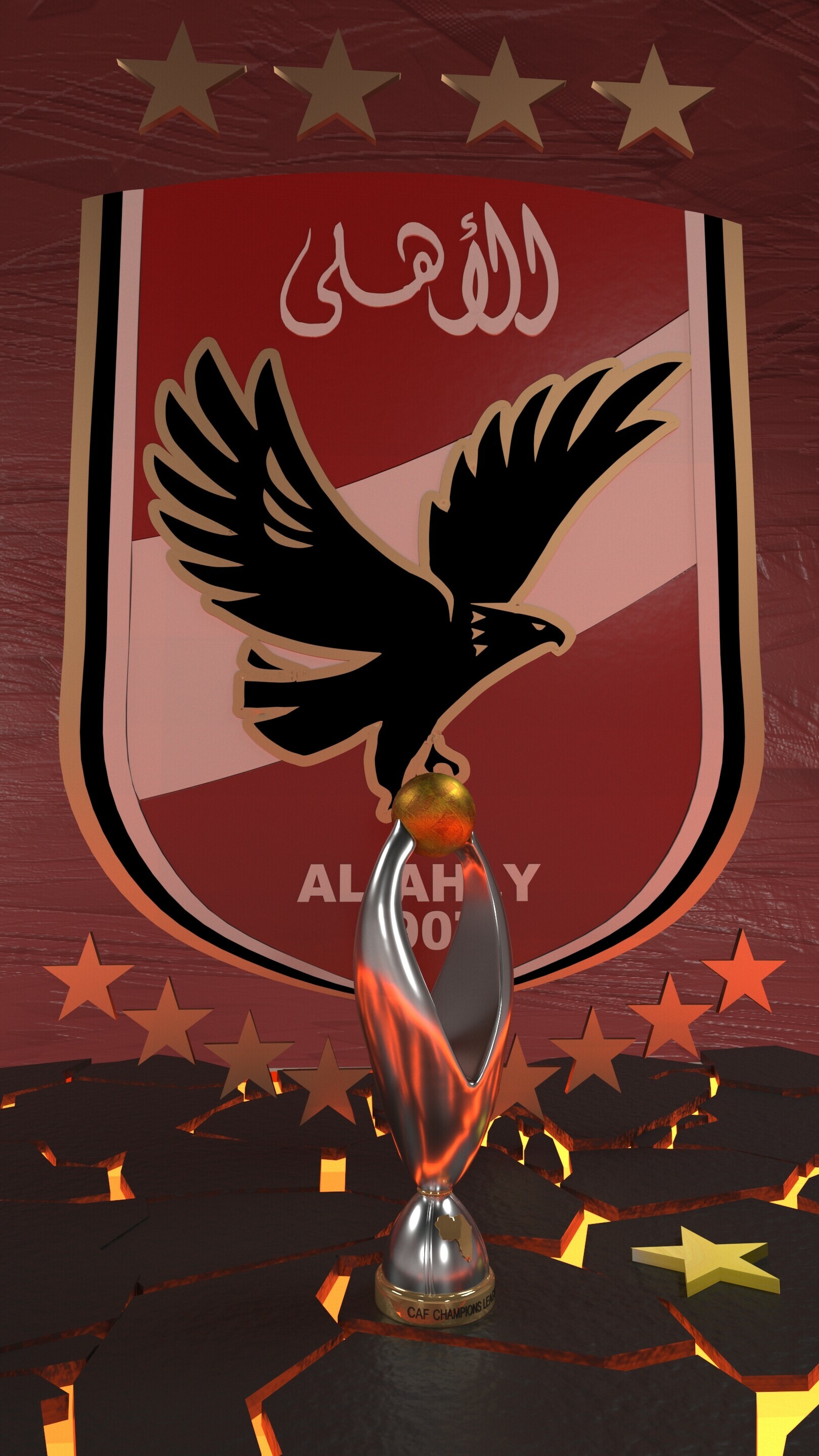 Confederation of African Football: Ahly Sporting Club Logo, Voted by CAF as the African club of the 20th century. 1620x2880 HD Wallpaper.
