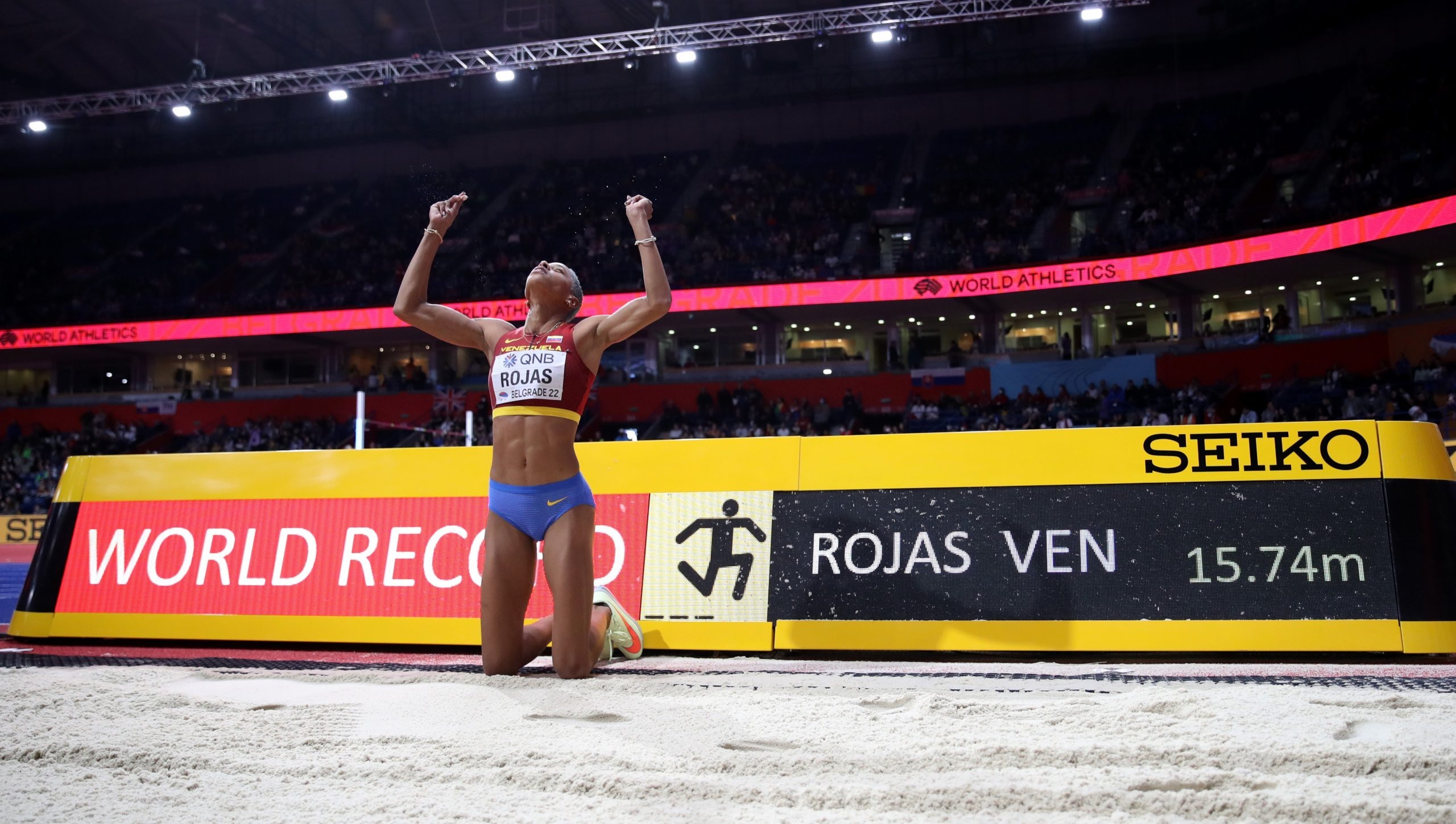Yulimar Rojas, Belgrade triple jump record, Sports 24 Ghana, Record-breaking feat, 2560x1450 HD Desktop