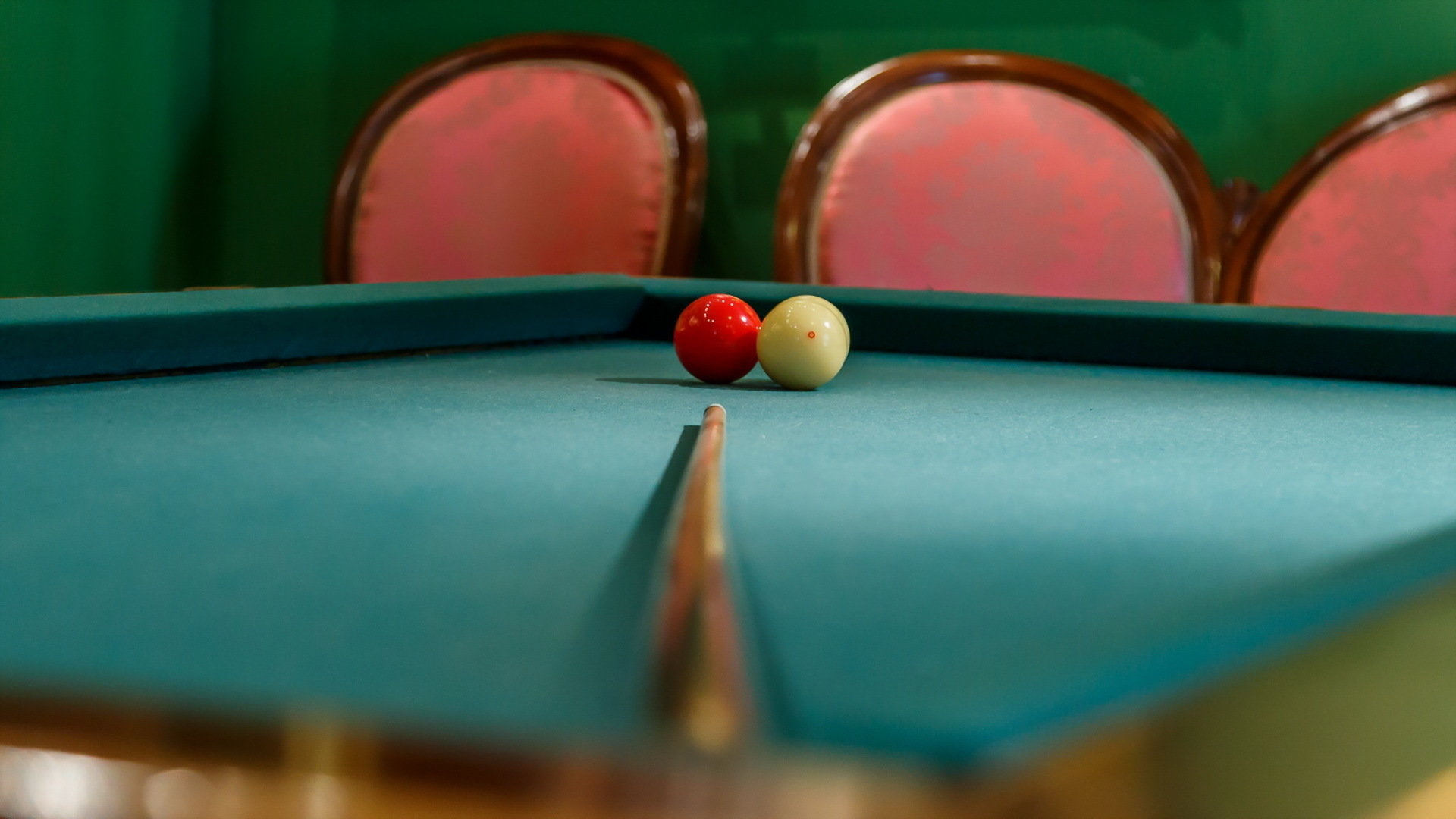 Billiards: Carom, The type of cue sport played on a smaller table without any drop pockets. 1920x1080 Full HD Background.
