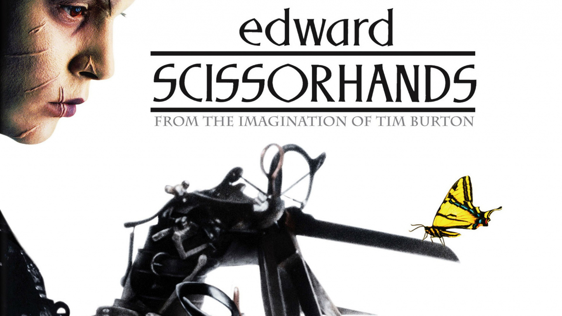Edward Scissorhands: An animated human being, Fantasy film by Tim Burton. 1920x1080 Full HD Background.