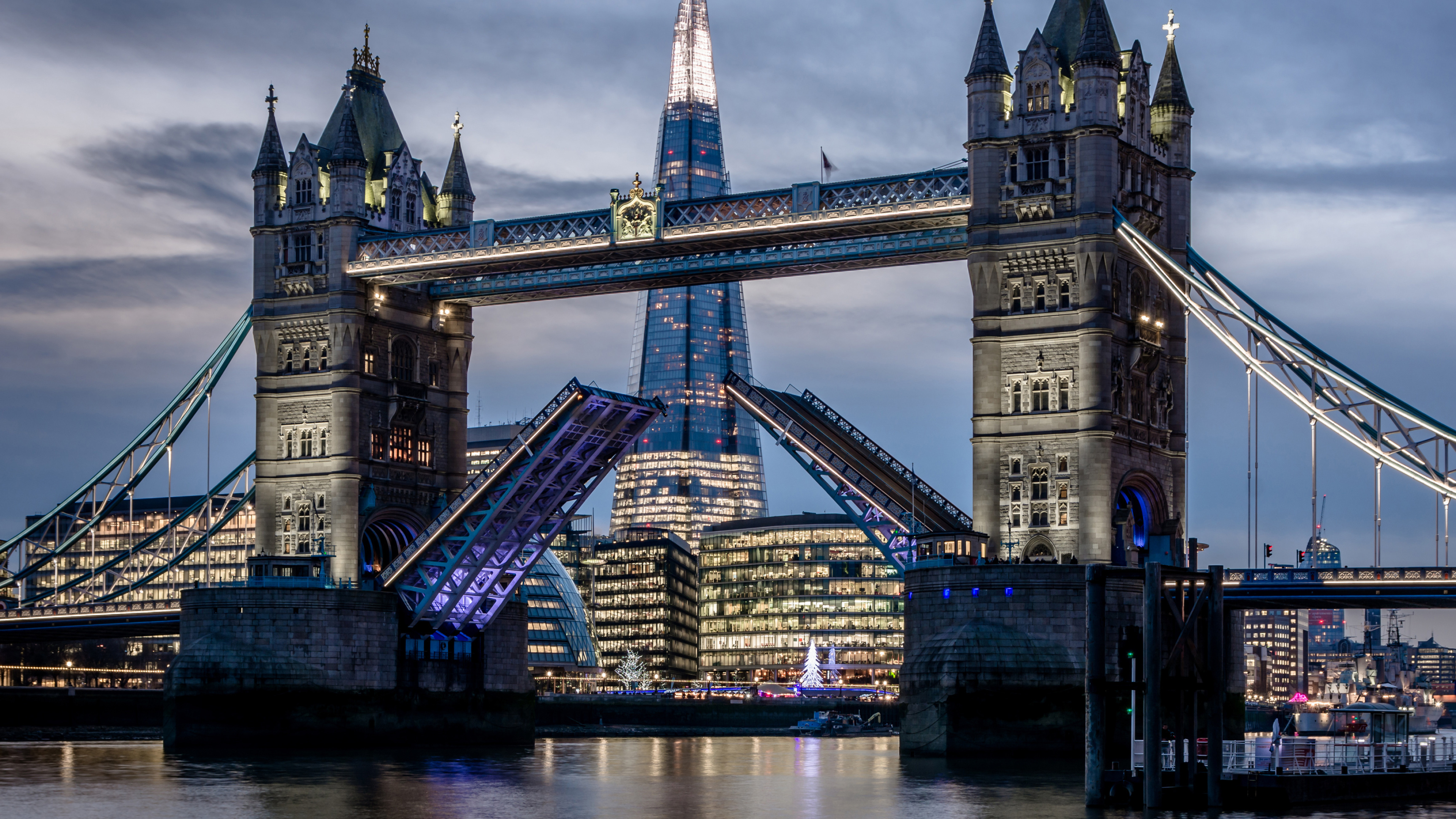 River Thames, London city, Desktop wallpapers, Ultra HD, 3840x2160 4K Desktop